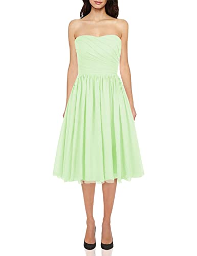 JAEDEN Short Chiffon Strapless Bridesmaid Dresses - Elegant Wedding Guest & Prom Dresses for Women - Perfect for Bridal Parties, Formal Events & Special Occasions