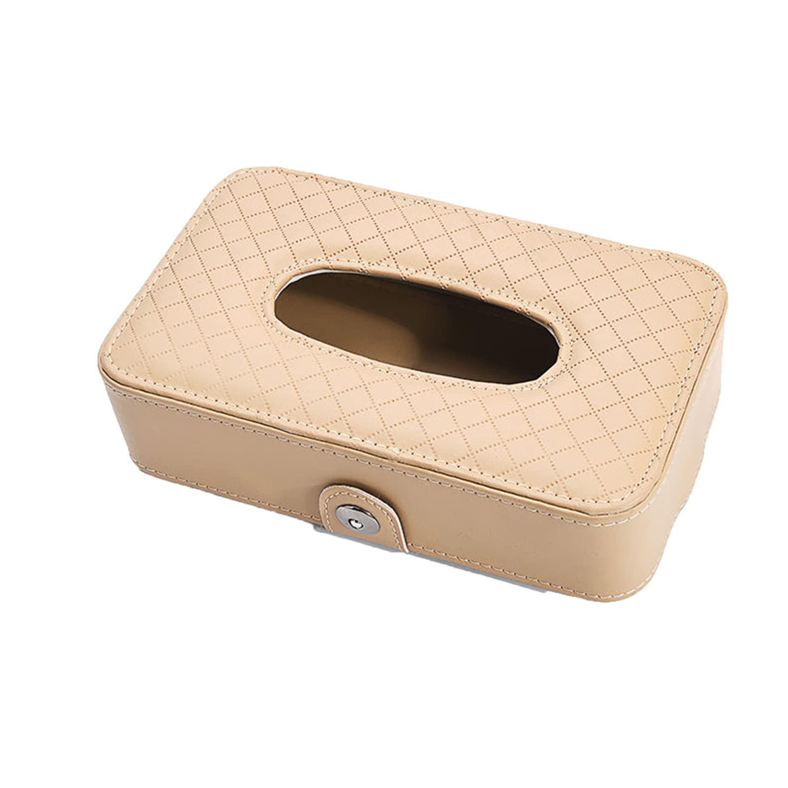 Premium Leather Beige Car Visor Tissue Box Holder - Universal Hanging Napkin Organizer for Men & Women - Perfect for Road Trips, Commuting & Daily Car Use