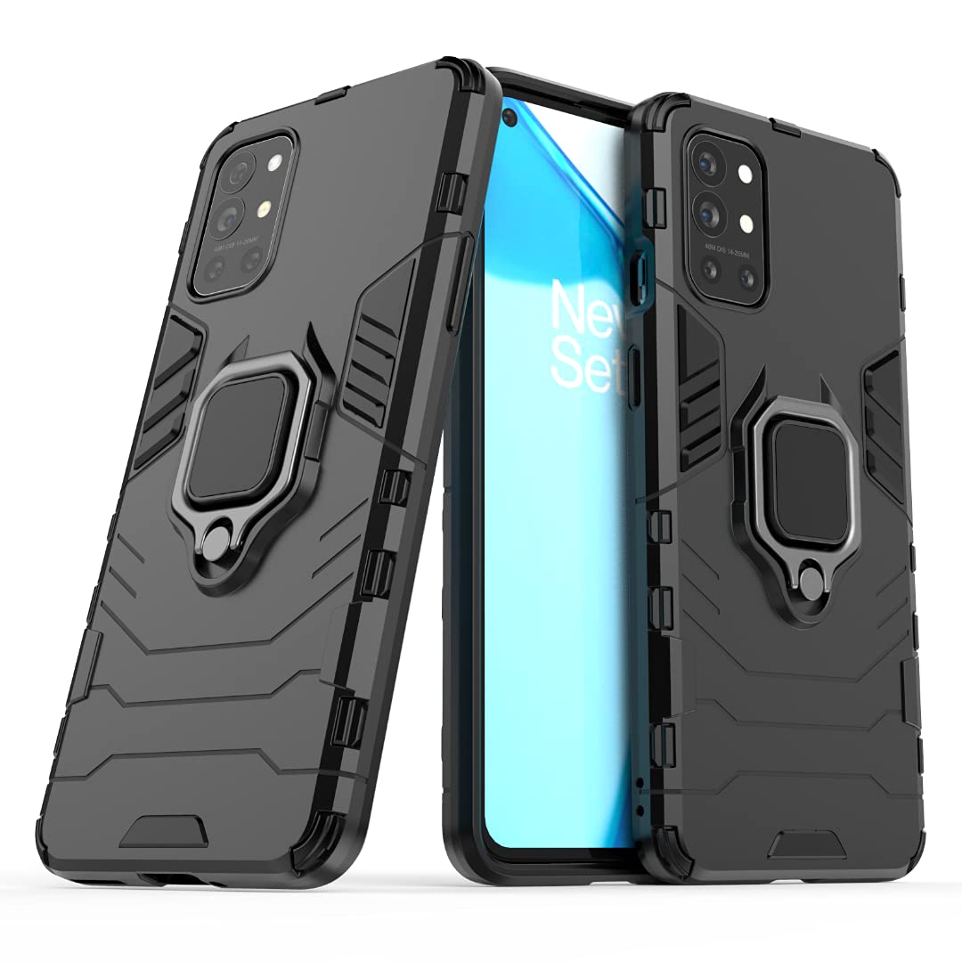 360° Rotating Durable Armor Ring Kickstand & Shockproof Case for OnePlus 8T/9R - Full Protection & Secure Grip - Perfect for Gaming, Watching Videos & Hands-Free Use