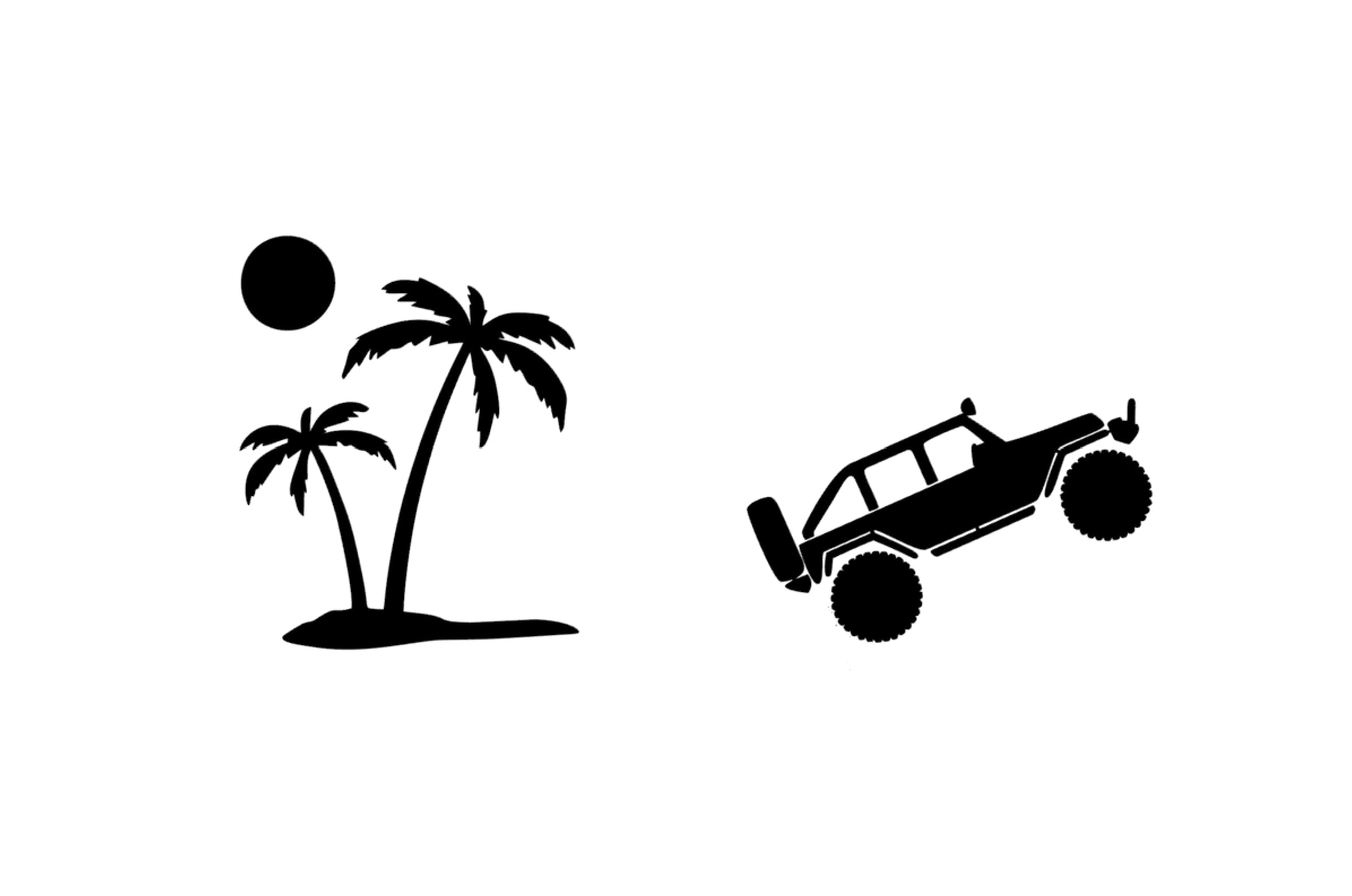 Jeep Wrangler Offroad Windshield Decal - Beach Adventure Vehicle Sticker - Easter Egg Design for 4x4 Enthusiasts | Perfect for Jeep Accessories & Outdoor Decor