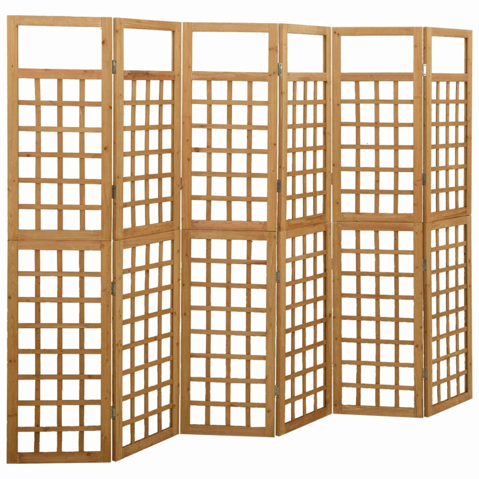 Premium Mogou 6-Panel Wooden Room Divider Screen - 95.5