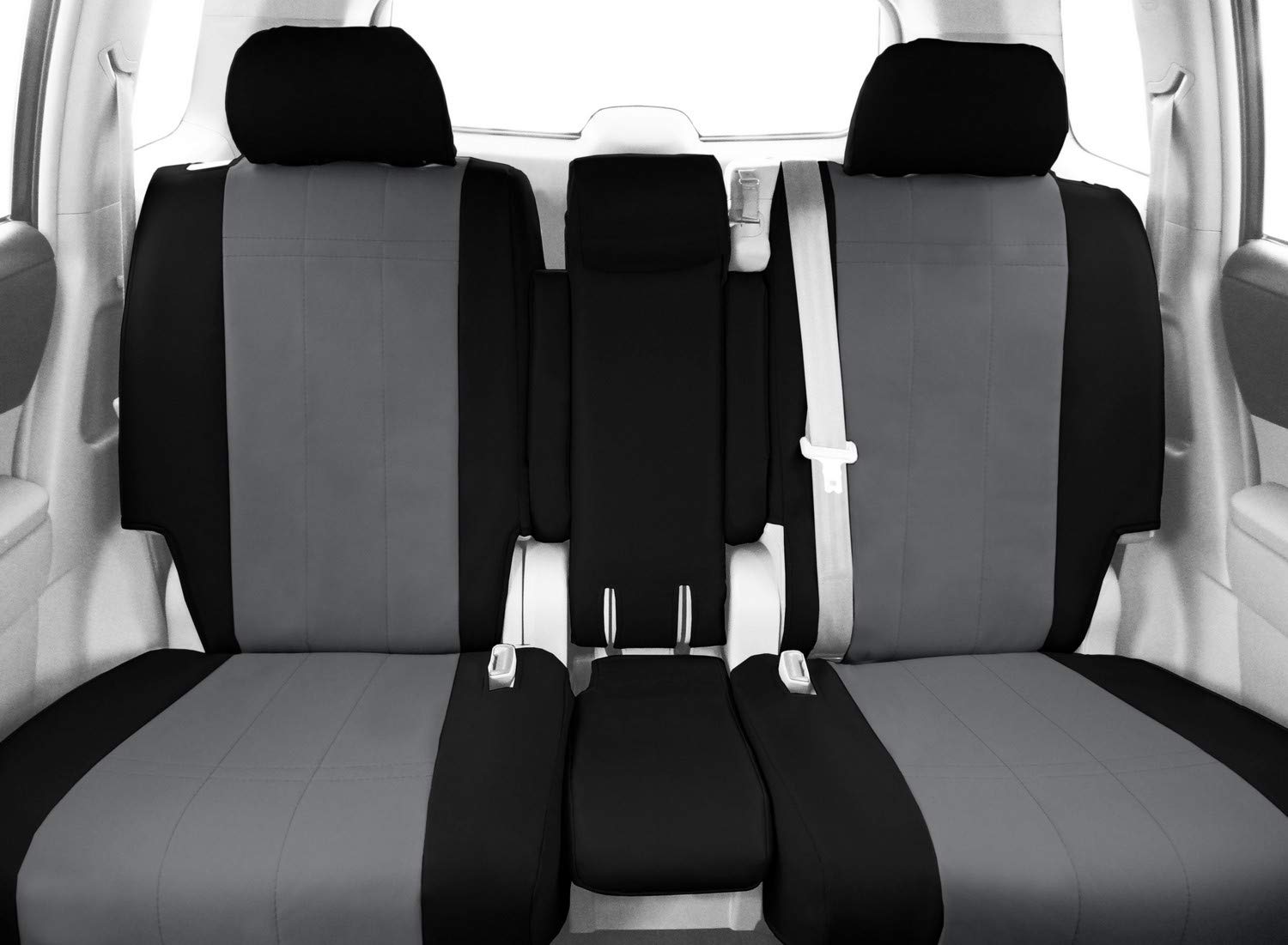 Premium Cordura Seat Covers for 1994-2001 Dodge Ram 1500/2500/3500 - 40/20/40 Split Bench Design in Light Grey with Black Trim | Durable Truck Seat Protection for Work & Off-Road Adventures