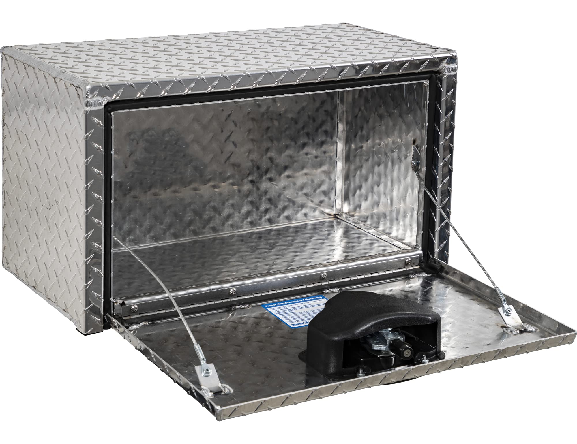 Diamond Tread Aluminum Underbody Truck Tool Box with Compression Latch - 14x12x24 Inch Heavy Duty Storage Box for Pickup Trucks | Made in USA | Durable Job Box for Tools & Equipment Organization | Ideal for Construction, Farming & Off-Road Work