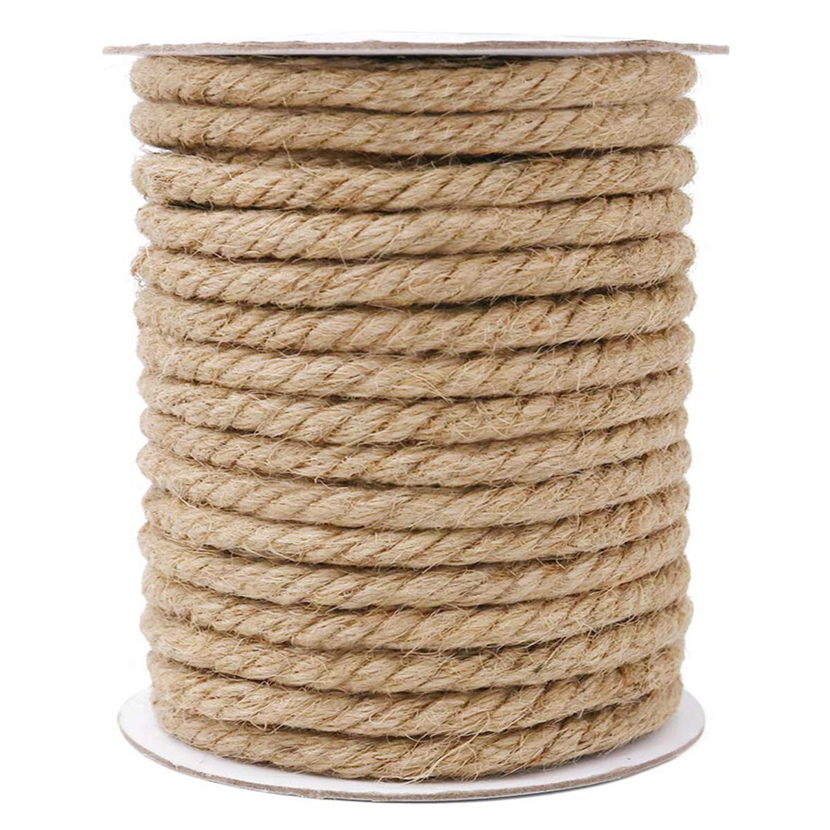 Natural Jute Rope 10mm x 30m - Eco-Friendly Hemp Rope for DIY Crafts, Cat Scratching Posts, Home Decor & Garden Projects - Perfect for Macrame, Wrapping, and Decorative Knotting