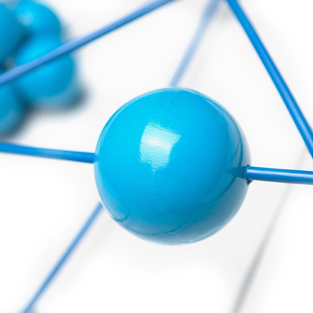 Blue Atom Wall Sculpture - Modern Abstract Metal Art Decor for Home, Office & Living Room - Perfect for Contemporary Interior Design & Unique Gift Ideas