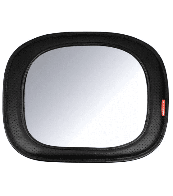Skip Hop Backseat Mirror for Baby Car Seat - Tonal Chevron Design - Safe & Shatterproof - Perfect for Rear-Facing Infants - Ideal for Road Trips & Daily Commutes