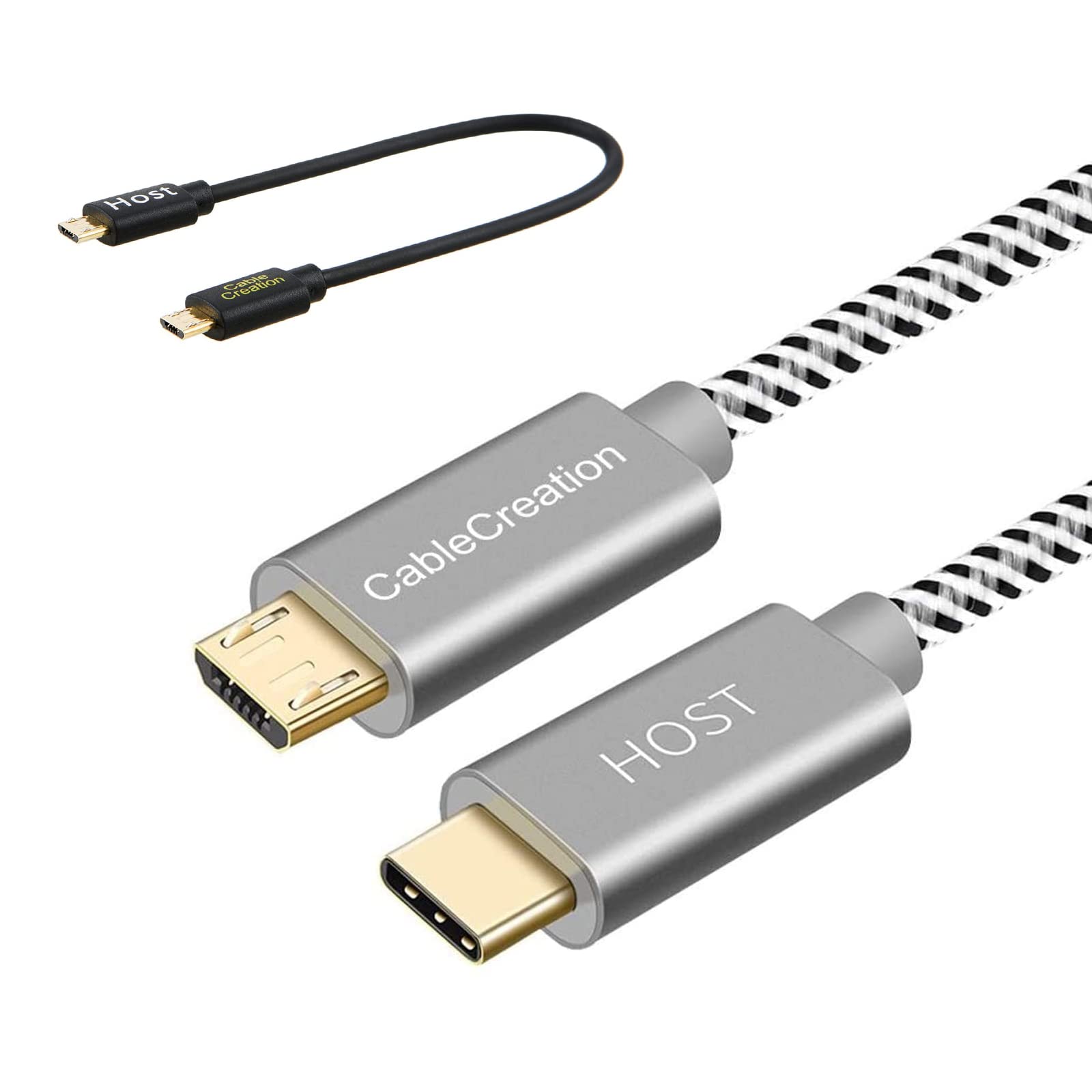 CableCreation Micro USB to USB C Cable 3.3 FT & Micro USB to Micro USB OTG Cable 8 inch - Fast Charging & Data Sync for Android Phones, Tablets, Cameras - Perfect for Home, Office & Travel Use