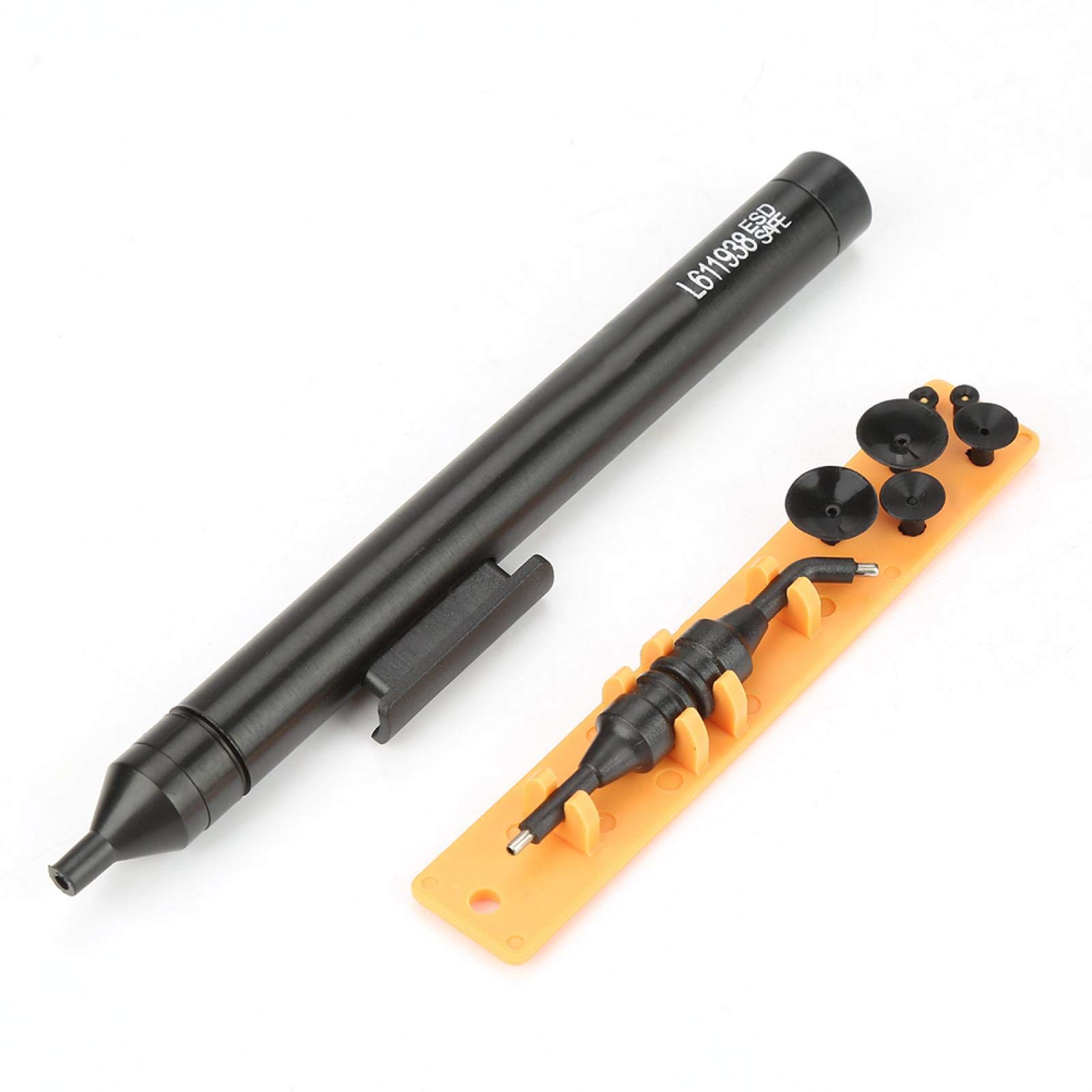 Manual Vacuum Suction Pen for Soldering - IC SMD Pickup Tool Kit with 6 Suckers & 2 Tips | Perfect for Electronics Repair, PCB Work & Component Handling