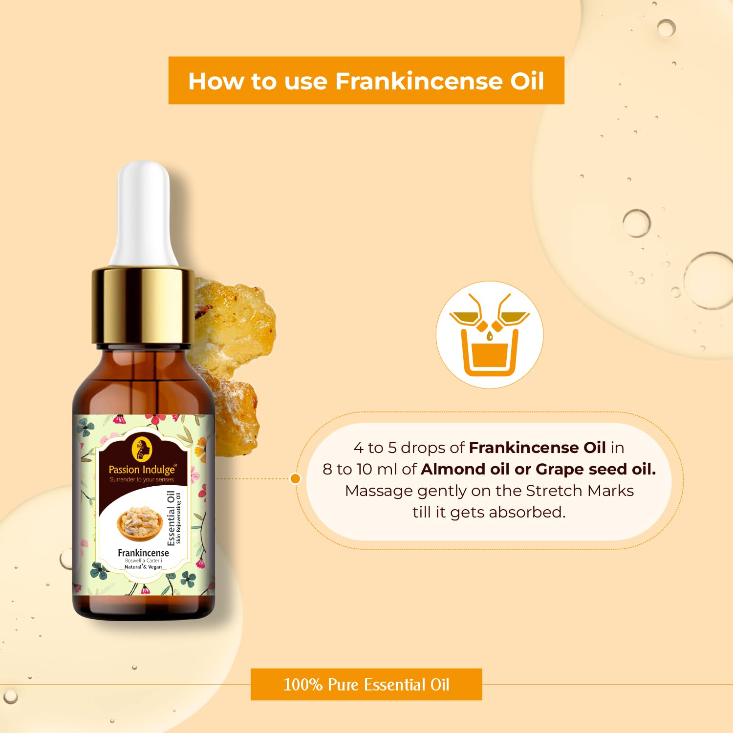 Natural Frankincense Essential Oil for Skin Rejuvenation - 10ml Pure & Organic Aromatherapy Oil for Face Care, Anti-Aging & Relaxation | Perfect for Massage, Skincare Routine & Stress Relief