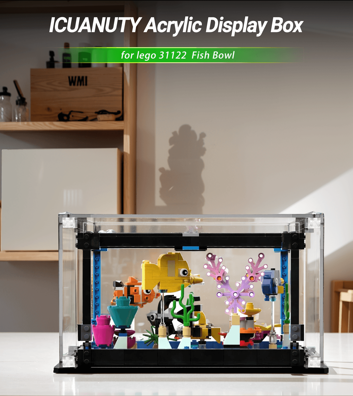 Lego Creator Fish Tank 31122 Display Case - Clear Acrylic Protection for Lego Sets - Perfect for Showcasing Collections in Home, Office, or Gift Giving