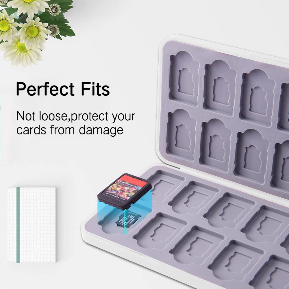 PERFECTSIGHT 48 Switch Game Card Holder Case for Nintendo Switch OLED/Lite - Compact Portable Storage Box for Game Cartridges & SD Cards - Kawaii Cute Design - Perfect for Travel, Gaming Parties & Home Organization