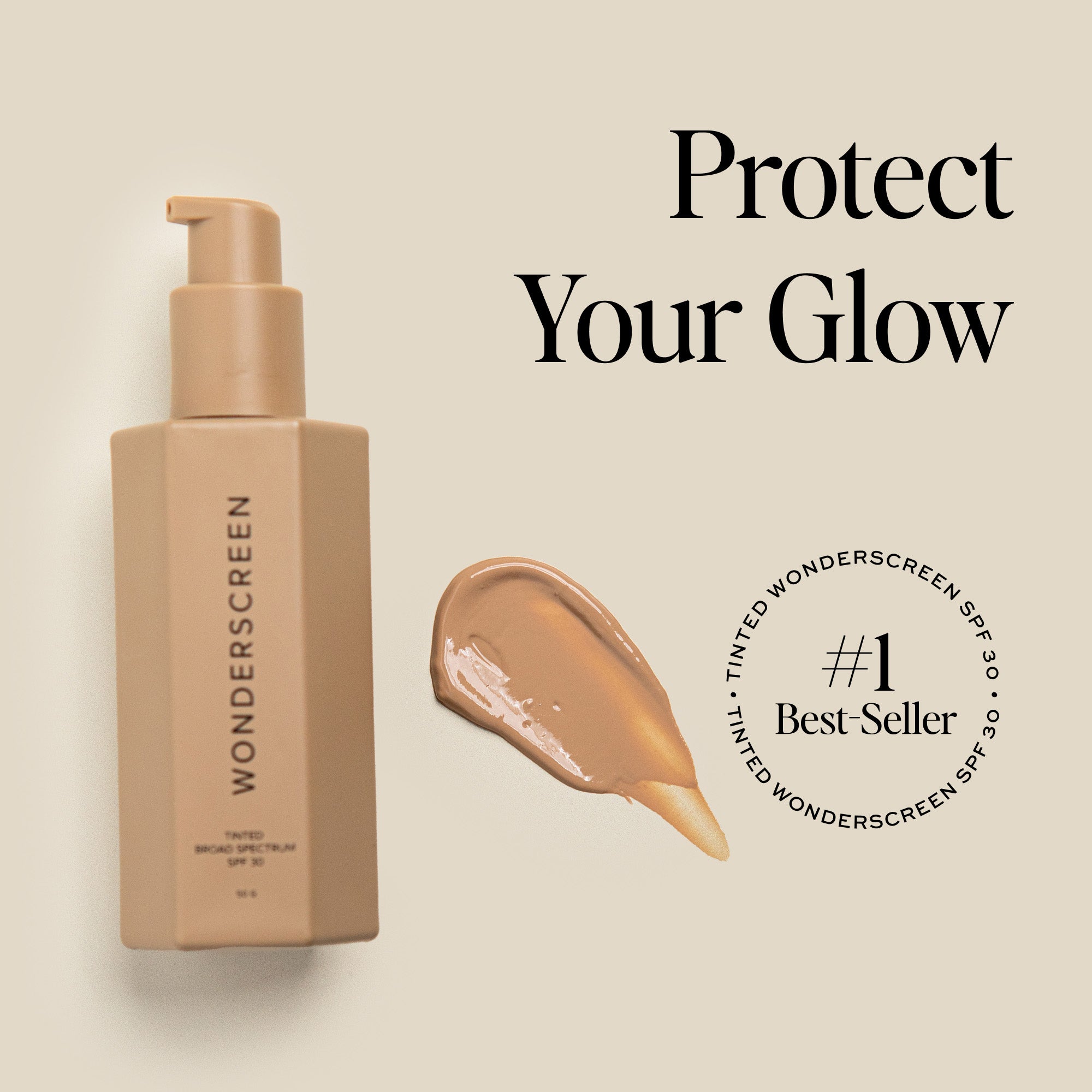 Tinted Glow Wonderscreen® SPF 30 Sunscreen - Lightweight Daily Moisturizer with Broad Spectrum Protection for Face & Body | Perfect for Outdoor Activities, Beach Days & Everyday Wear