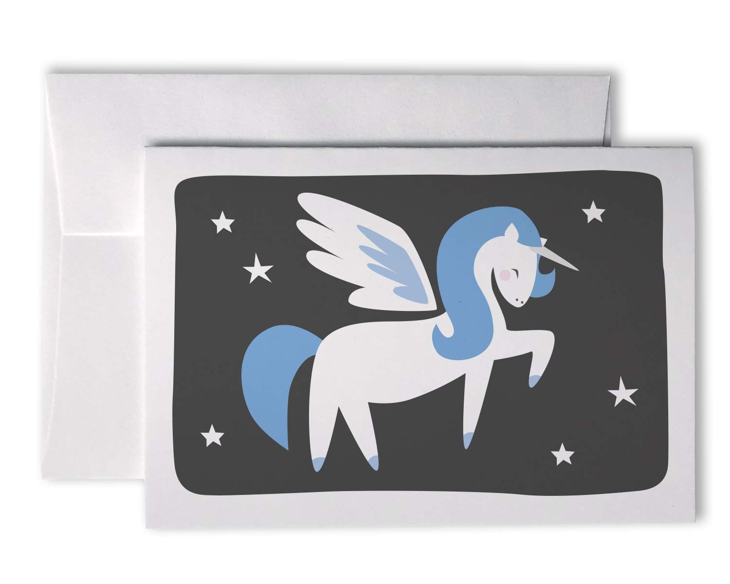 24-Pack Magical Blue Unicorn Greeting Cards with Envelopes | Thank You Cards & Birthday Cards for Girls | Perfect for Kids' Parties, School Events & Special Occasions