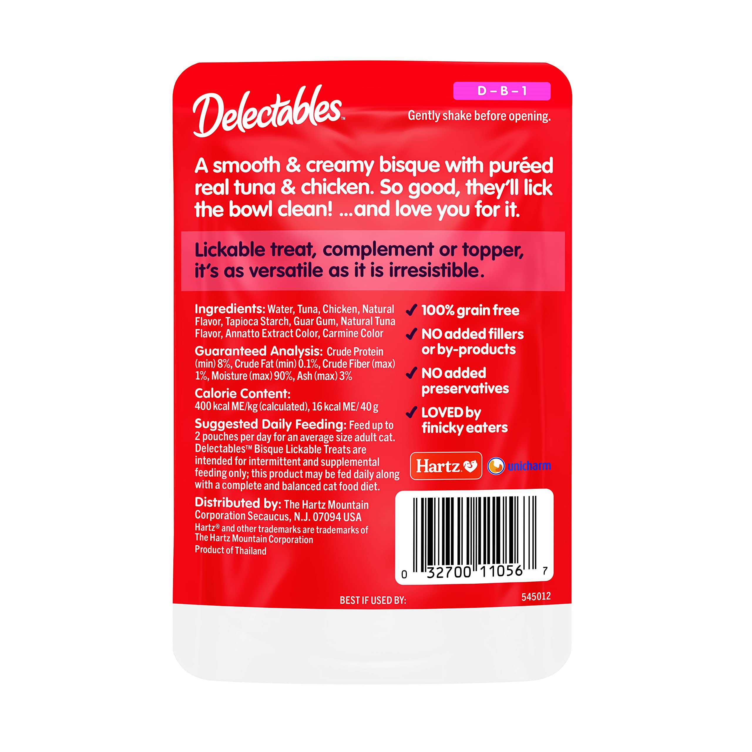 Delectables Bisque Lickable Wet Cat Treats - Tuna & Chicken Flavor, 1.4 oz (Pack of 12) | Healthy Snack for Cats | Perfect for Training, Bonding & Senior Cats
