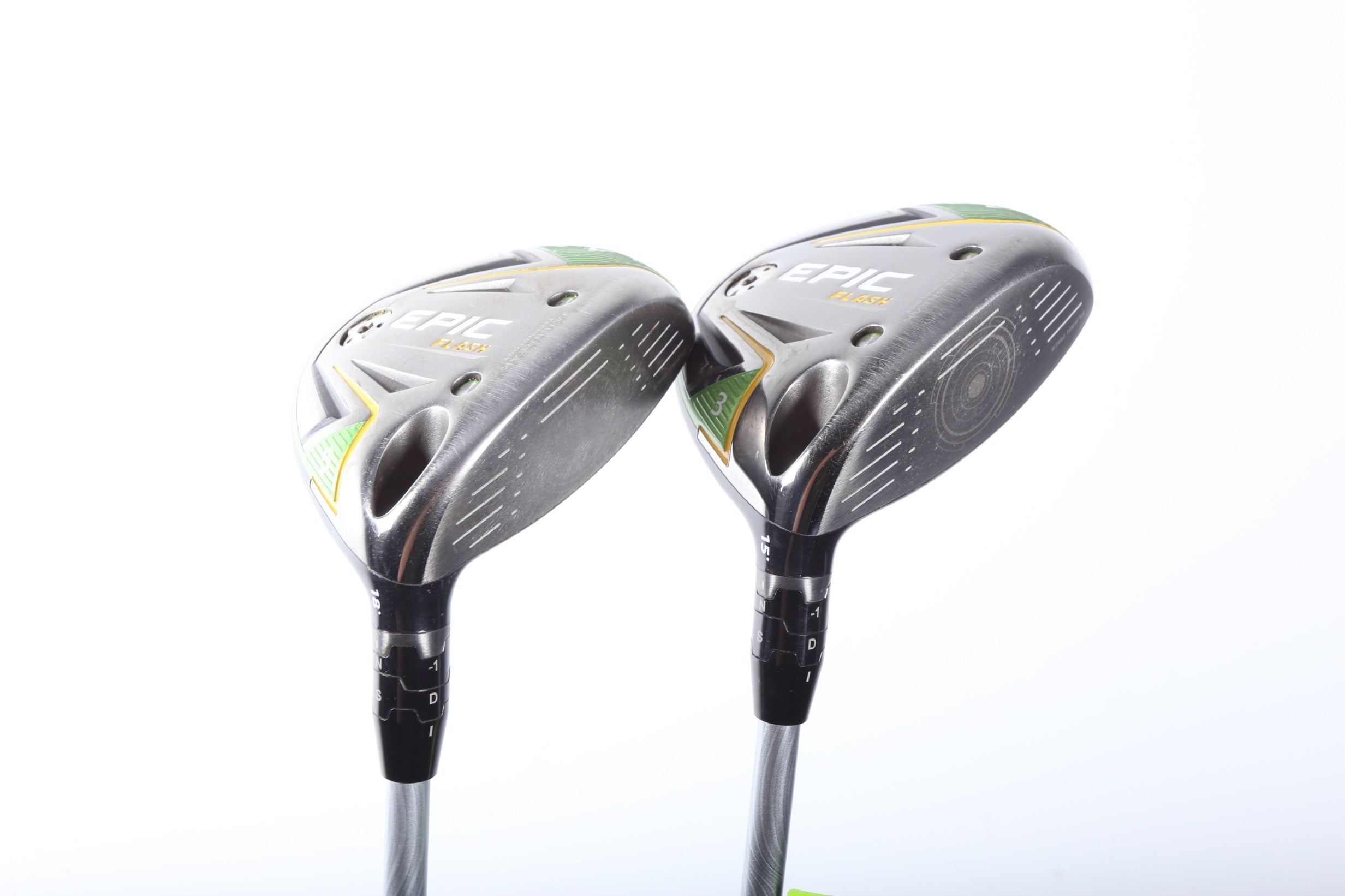 Used Callaway Epic Flash Right Handed Golf Wood Set - 3W & 5W Stiff Flex for Men | Perfect for Driving Range & Course Play