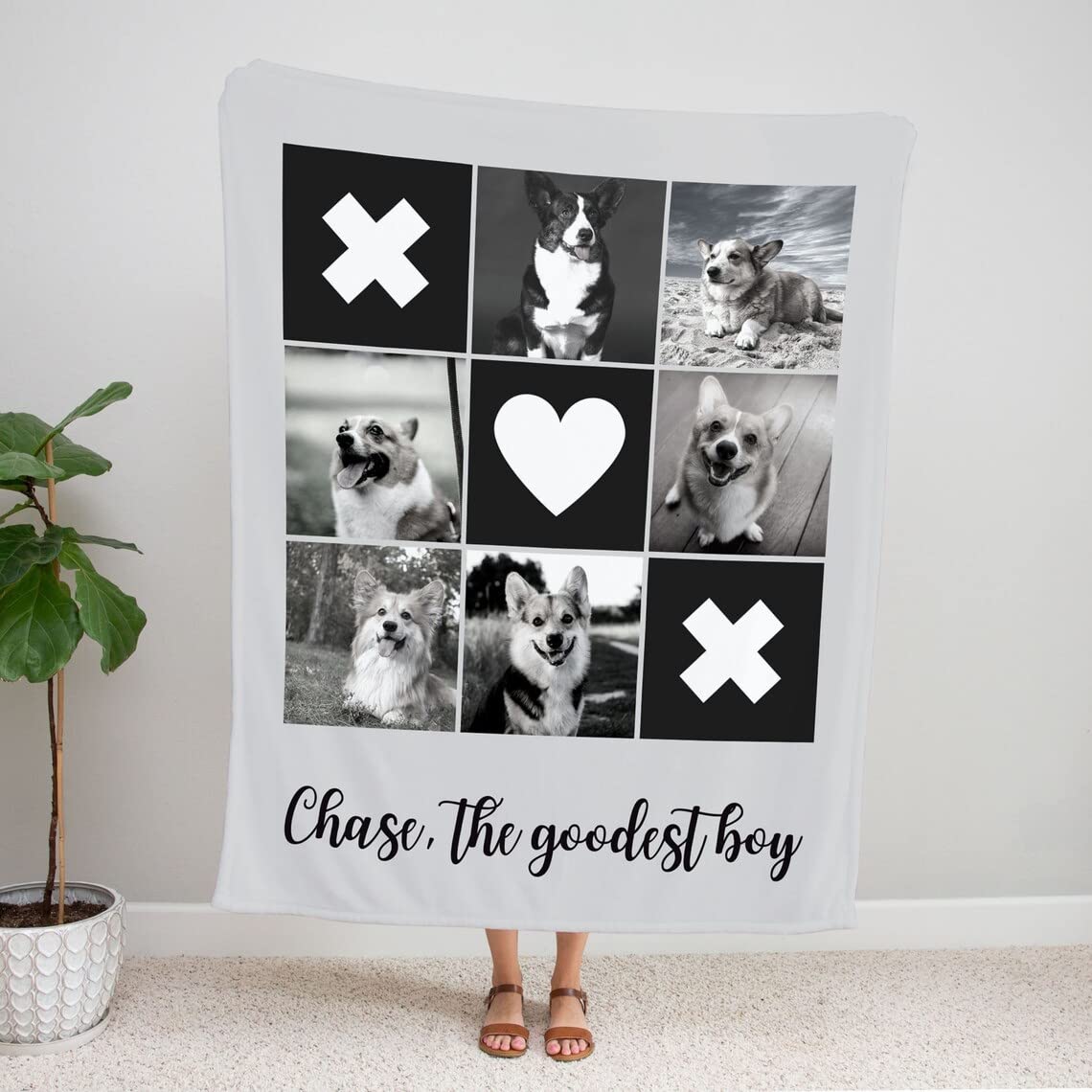 **Custom Personalized Dog Blanket - Memorial Gift for Dog Lovers, Pet Photo Blanket with Picture - Perfect for Dog Mom, Puppy & Pet Owners - Great for Home, Couch & Travel Use**