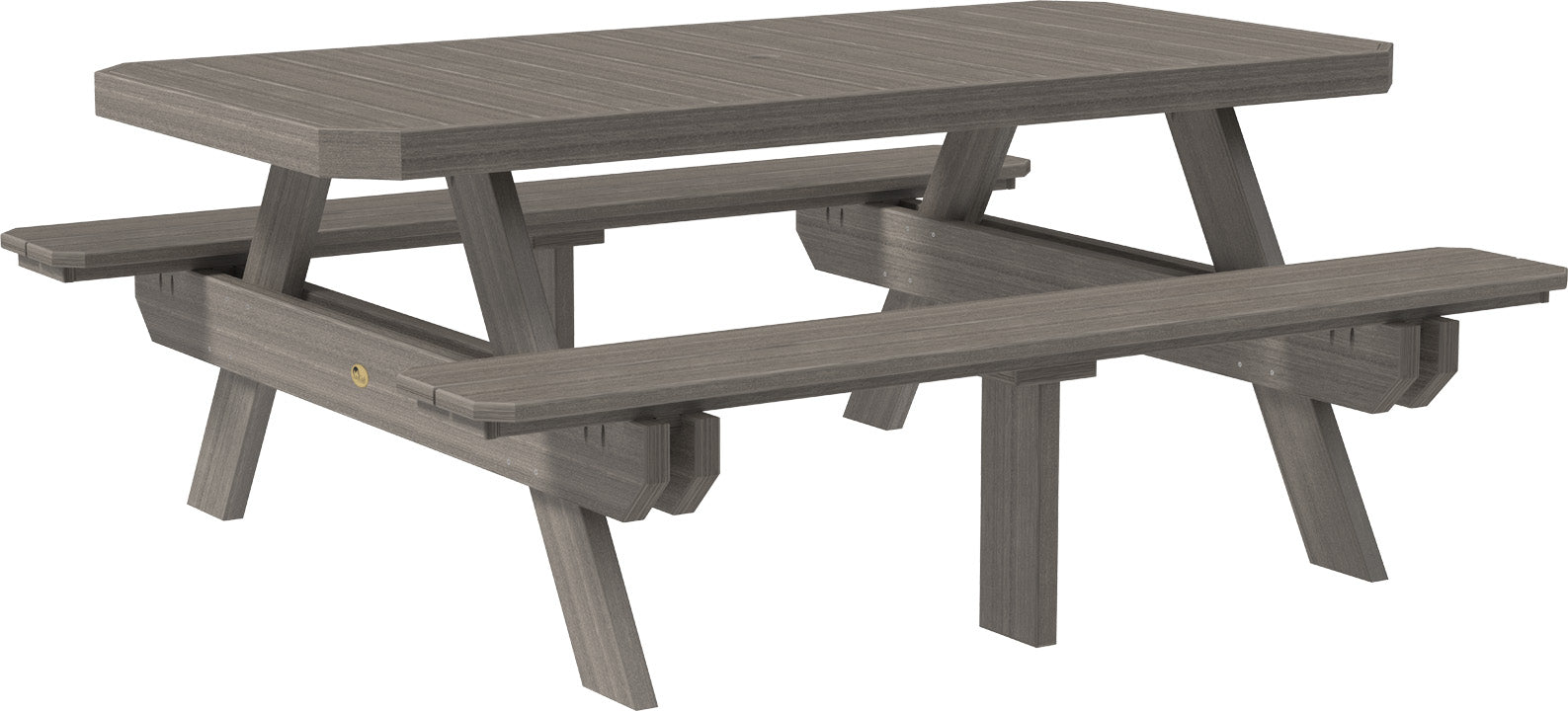 LuxCraft 6-Foot Rectangular Picnic Table - Outdoor Dining & Backyard Furniture for Patio, Garden, and Park Gatherings