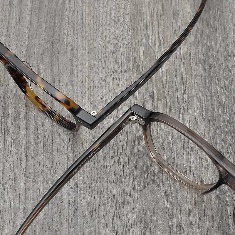 Aimee Unisex Full Rim Square Double Bridge Acetate Eyeglasses 8172 - Stylish & Durable Reading Glasses for Men & Women - Perfect for Office, Reading & Everyday Use