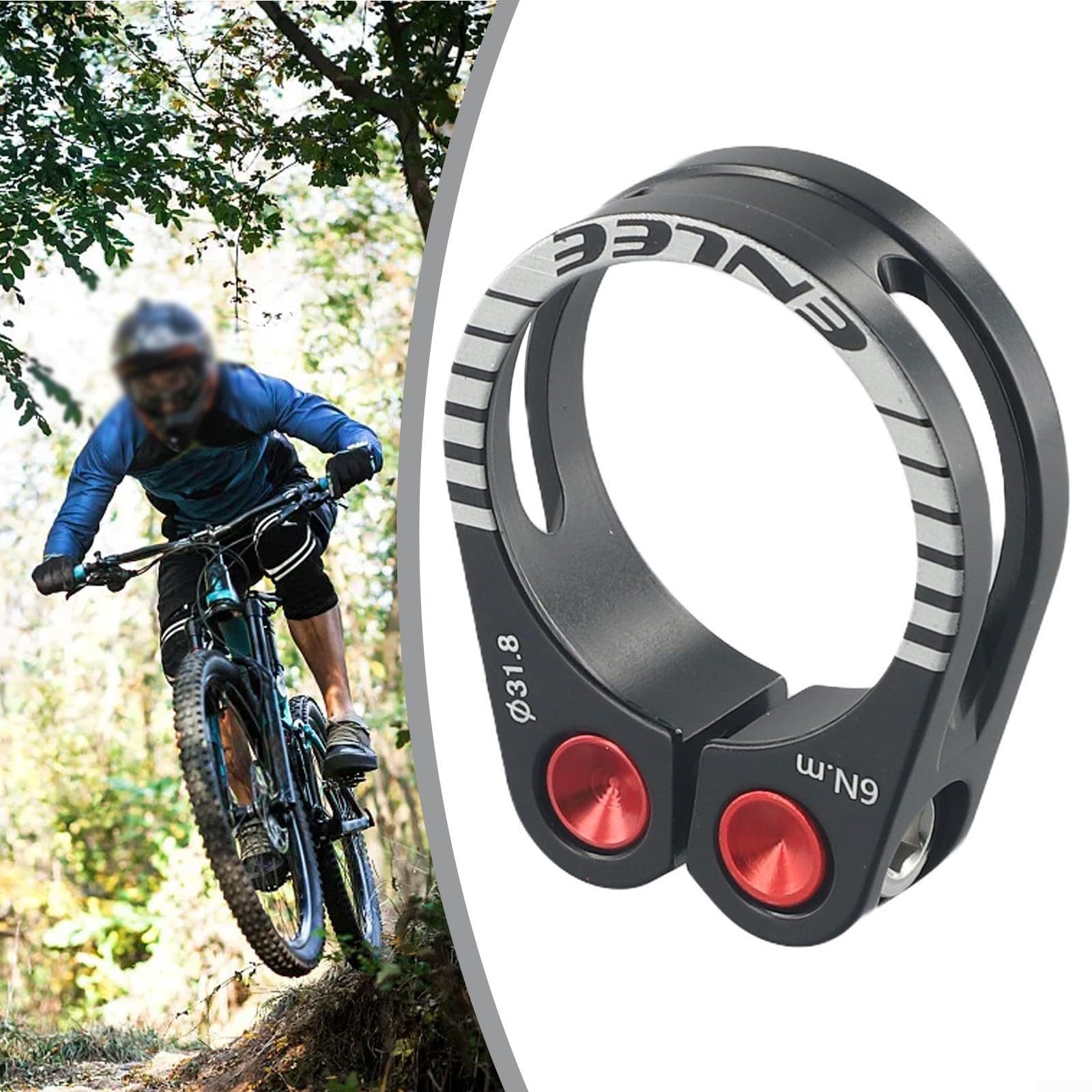 Lightweight Aluminum Alloy Quick Release Bike Seat Post Clamp - 31.8mm & 34.9mm Sizes for Mountain Bikes - Durable Hollow Lock Design (Black) - Perfect for MTB Upgrades & Cycling Accessories