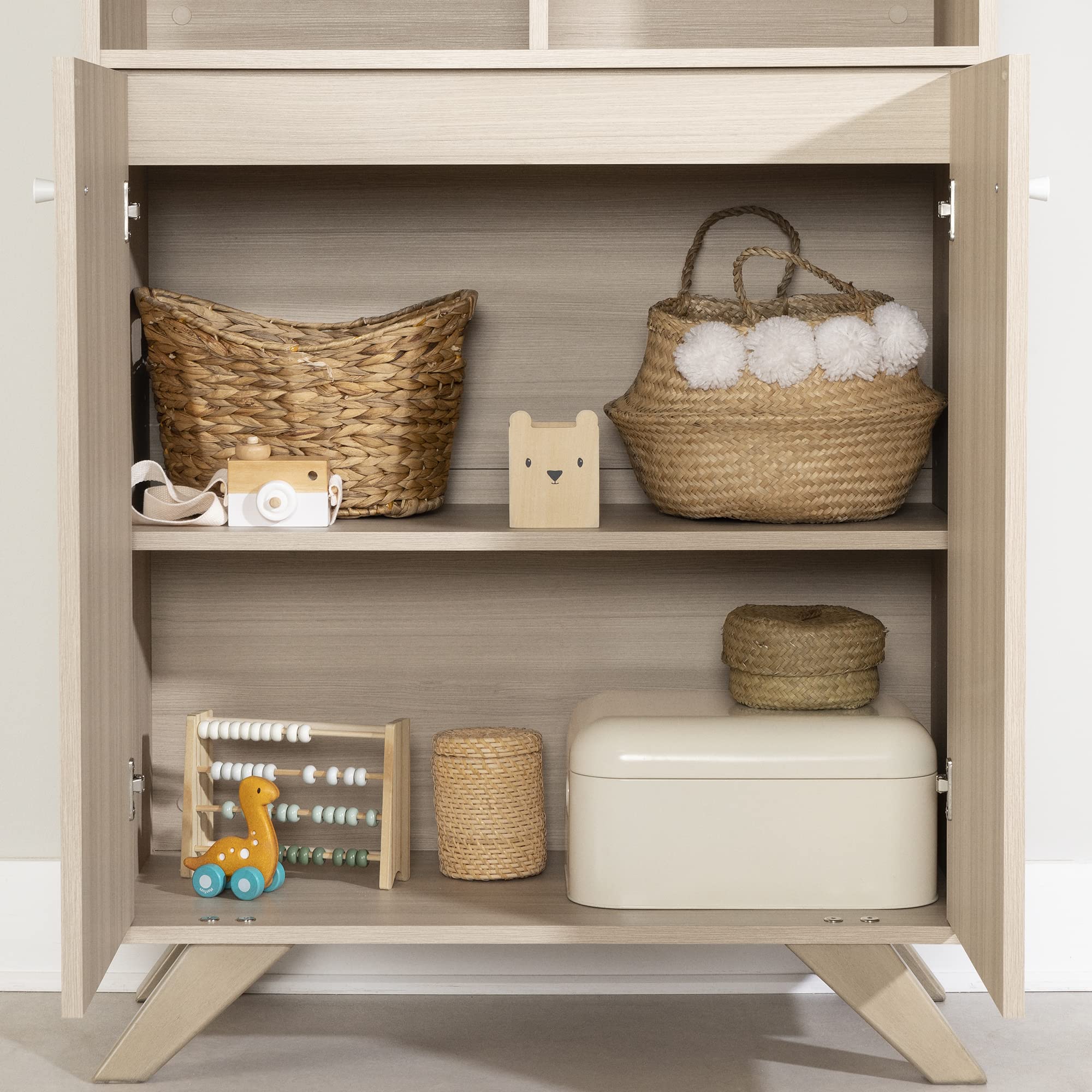 South Shore Sweedi Storage Unit, Soft Elm - Modern Wooden Cabinet for Bedroom, Living Room & Office Organization