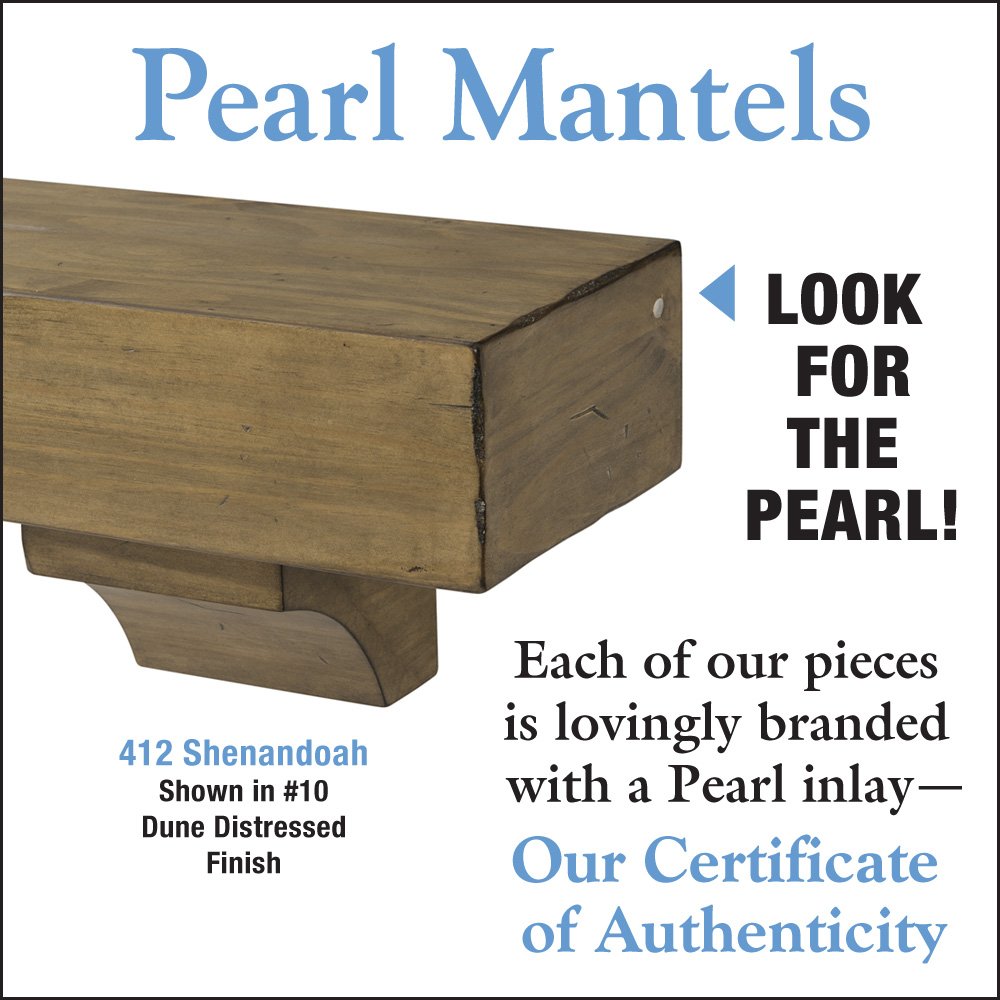 Pearl Mantels 412-48-10 The Shenandoah 48-Inch Wooden Shelf/Mantel Shelf - Rustic Distressed Dune Finish - Perfect for Fireplace Mantels, Living Room Decor & Farmhouse Style Homes