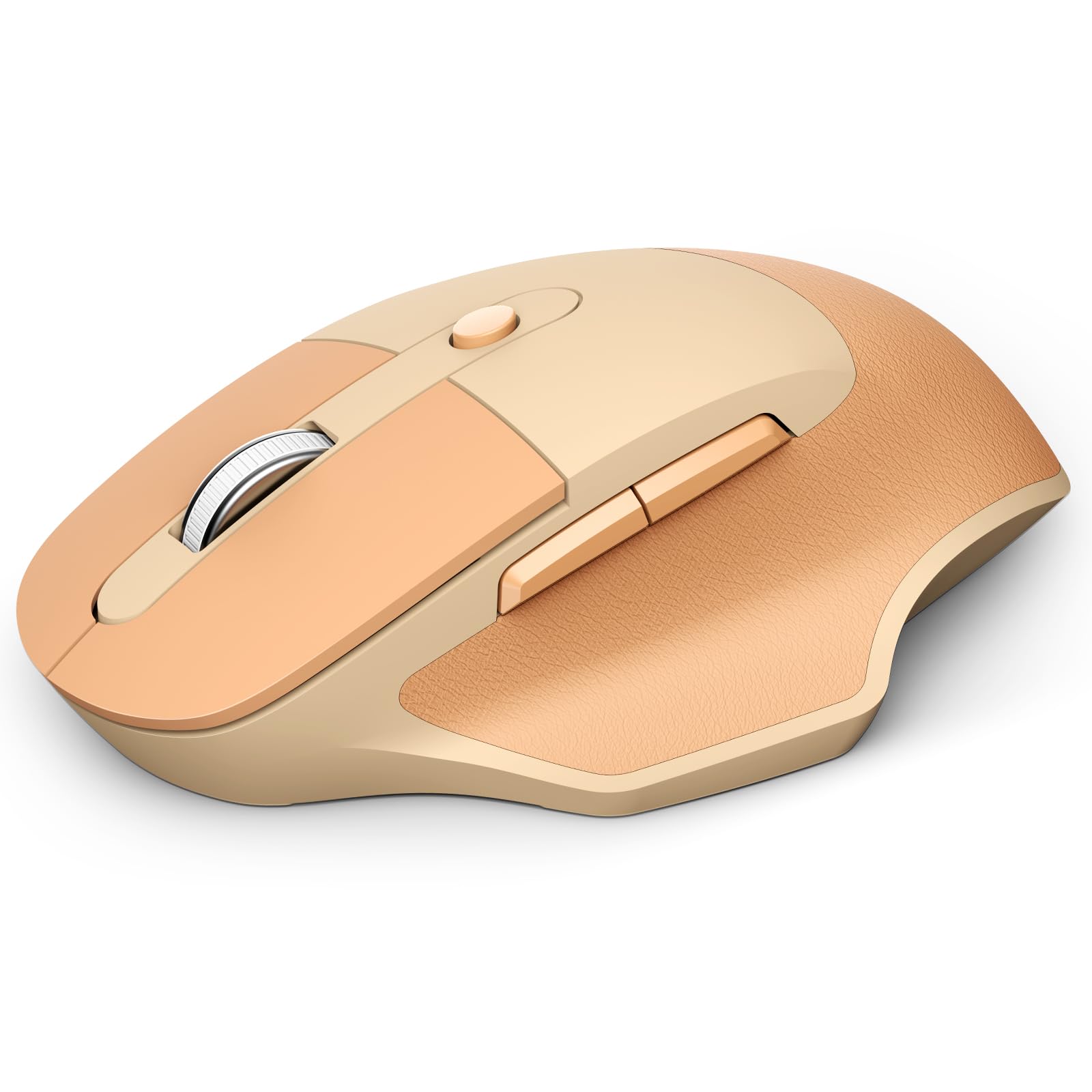 MOFII Ergonomic Wireless Mouse - Bluetooth Mouse with Silent Clicks, 5 Buttons, Multi-Device Connectivity for Windows, macOS, iPadOS - Comfortable for Office, Home & Travel Use (Cream)