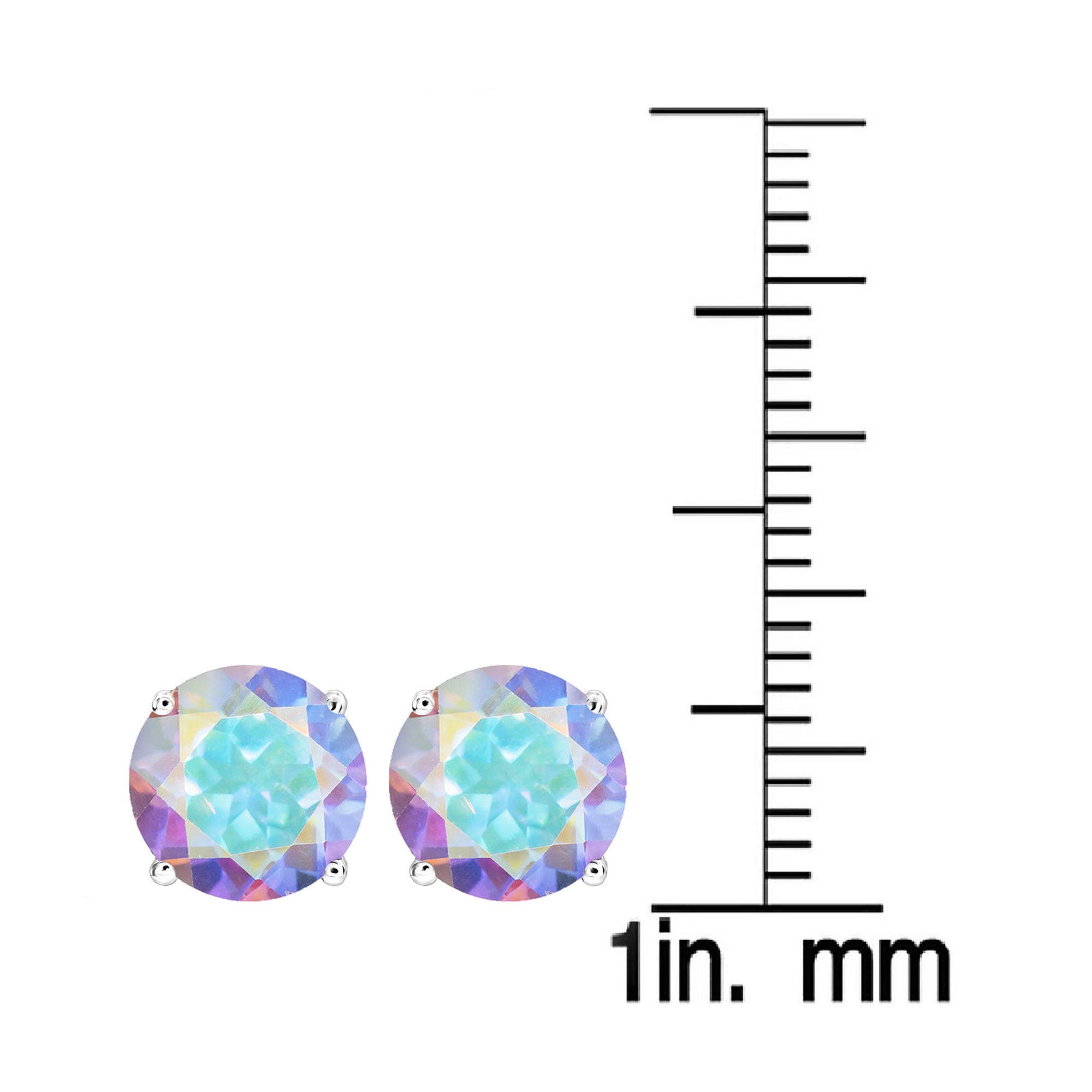 925 Sterling Silver Stud Earrings for Women - Round Solitaire Gemstone Earrings - Birthstone, Cubic Zirconia or Pearl Options - Elegant Gift for Her, Birthday, Anniversary, Valentine's Day - Perfect for Office, Date Night & Special Occasions