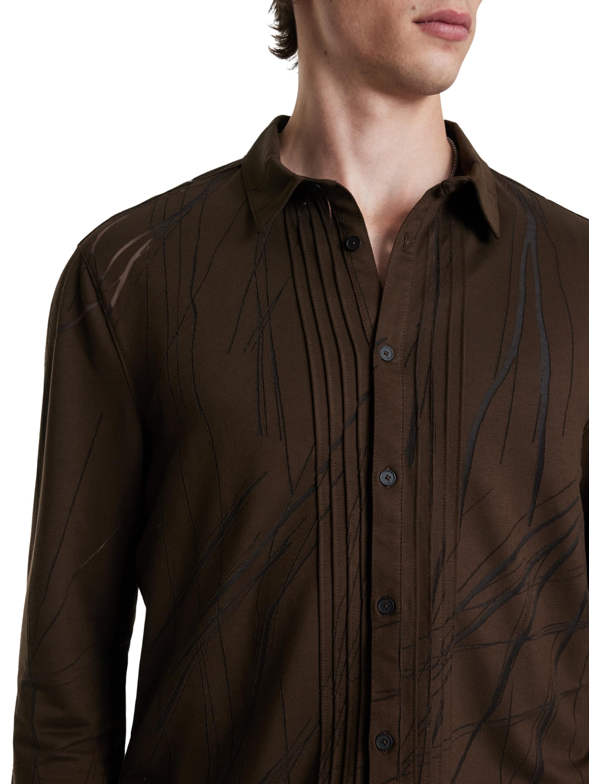 John Varvatos Men's Phoenix Button-Down Shirt - Casual & Stylish Long Sleeve Dress Shirt for Work, Date Night & Special Occasions