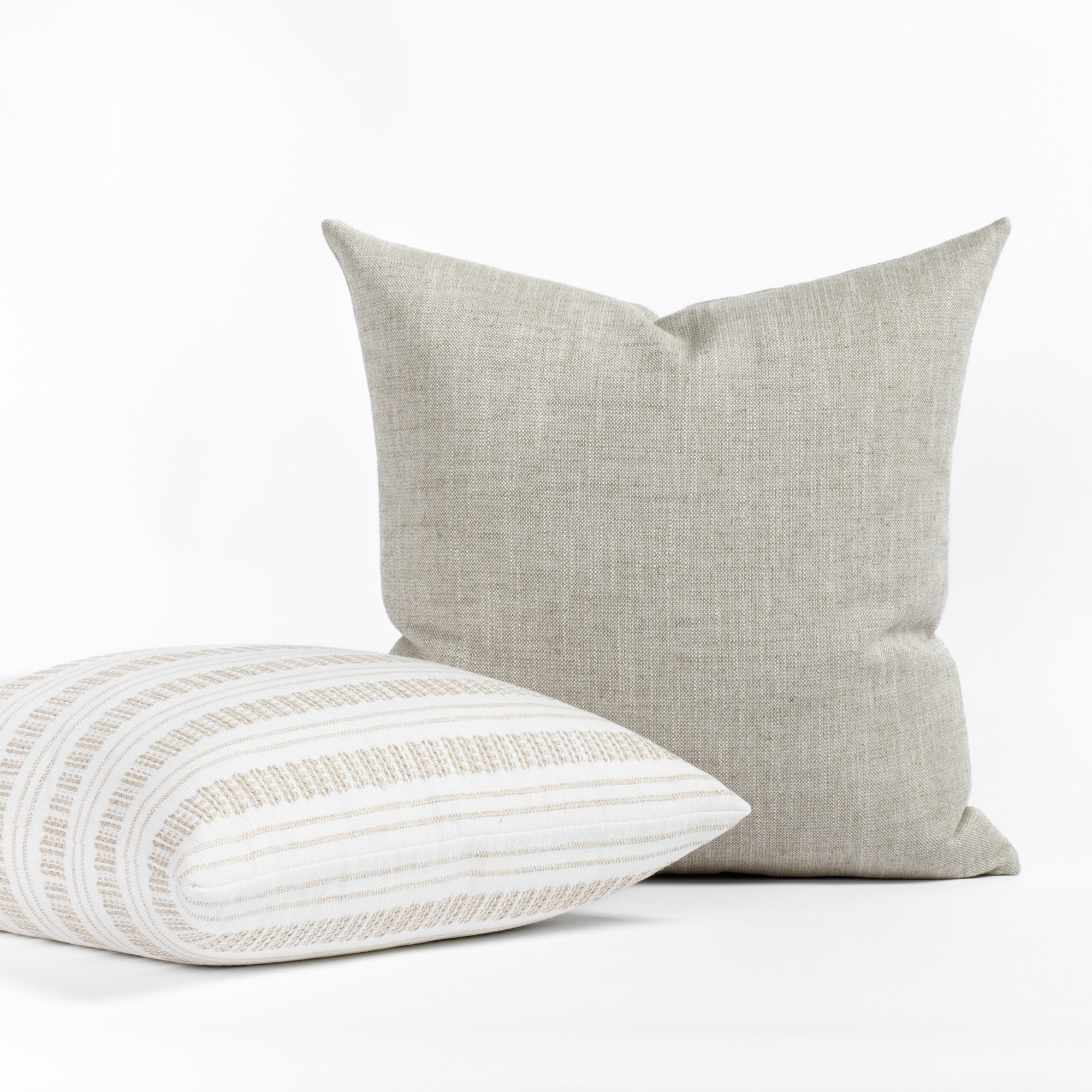 Brussels 22x22 Inch Decorative Throw Pillow Cover in Oatmeal - Perfect for Sofa, Bed, Couch & Home Decor