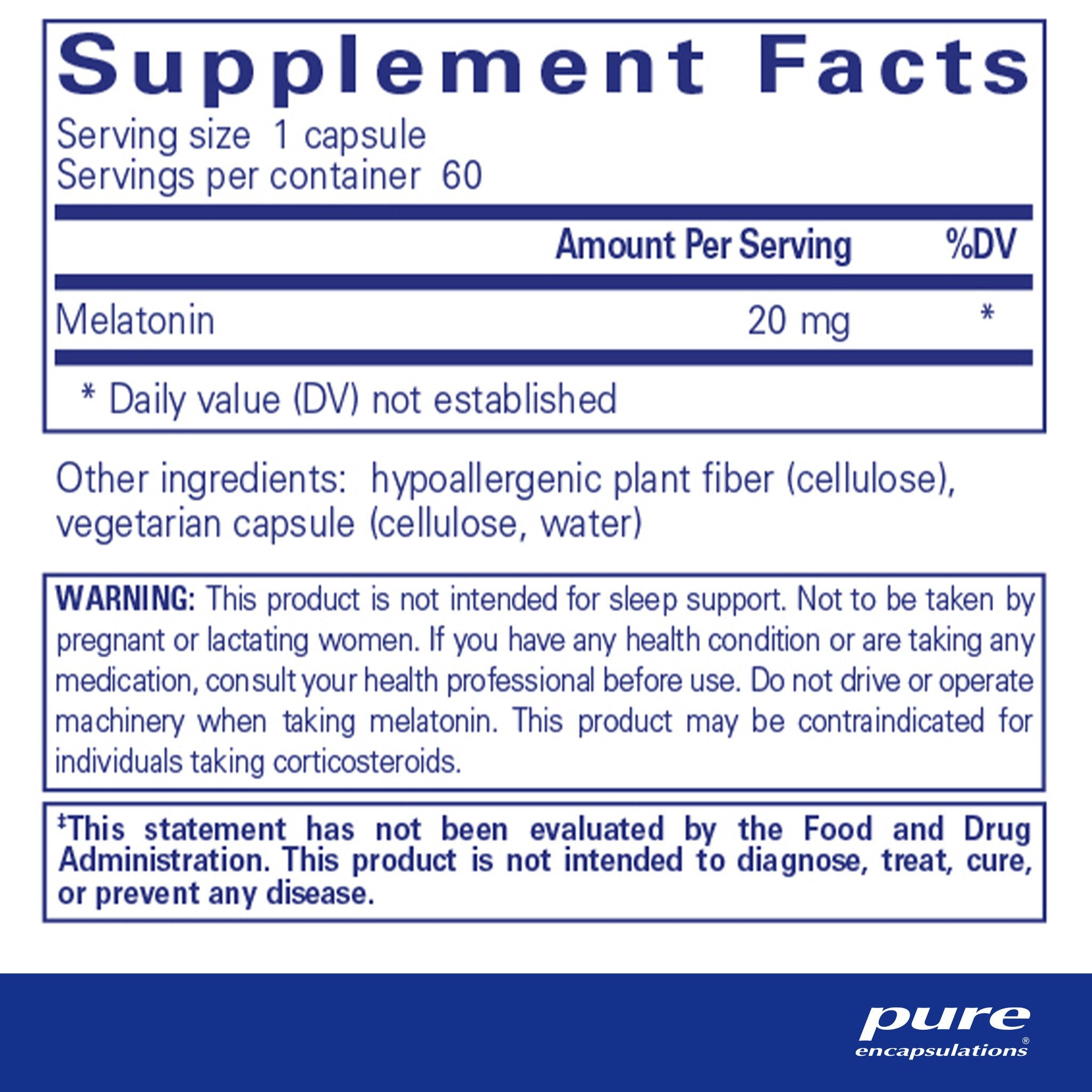 Pure Encapsulations Melatonin 20 mg Fast Dissolve Tablets for Sleep Support - Promotes Relaxation & Healthy Sleep Cycle - Ideal for Jet Lag, Shift Work & Occasional Sleeplessness
