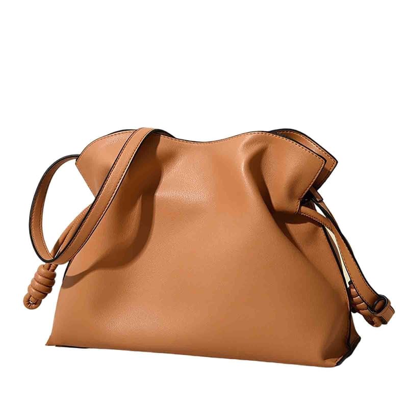 Stylish Women's Multifunctional Crossbody Bag - Cloud Drawstring Pleated Leather Bucket Purse for Everyday Use | Perfect for Work, Travel & Casual Outings