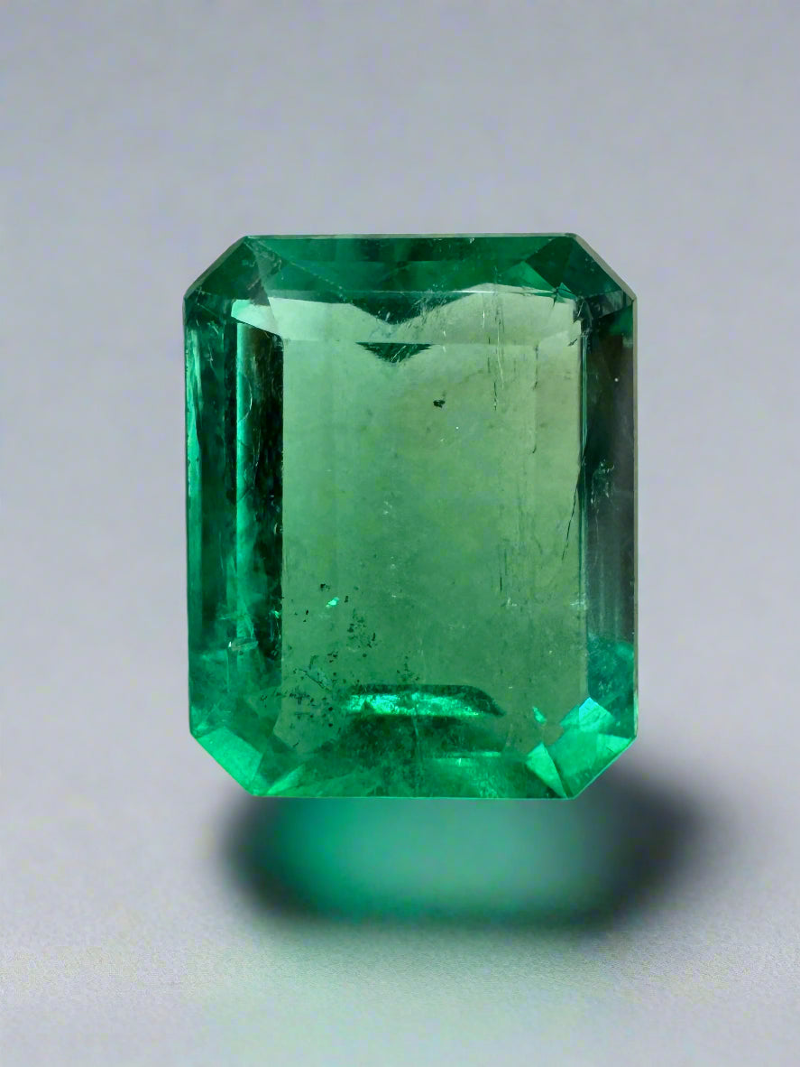 3.30ct Muzo Colombian Emerald - Crystal Clear Yellowish Green Spready Cut 10.4x8.4mm Earth Mined Loose Gemstone for Jewelry Making, Engagement Rings & Collector's Items