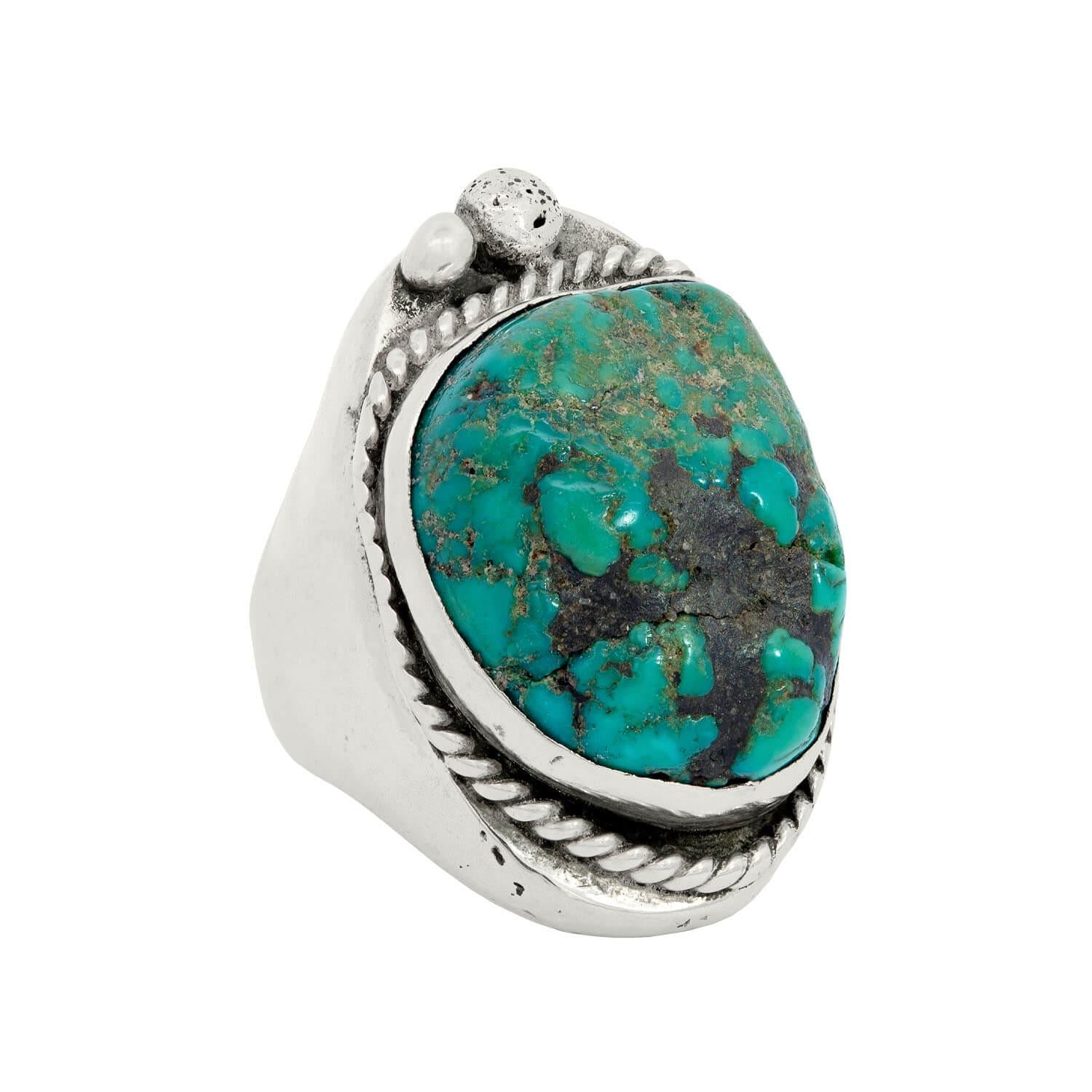 Vintage Sterling Silver Native American Turquoise Ring – Handmade Southwest Jewelry for Women | Perfect for Boho Fashion, Gift Giving & Special Occasions
