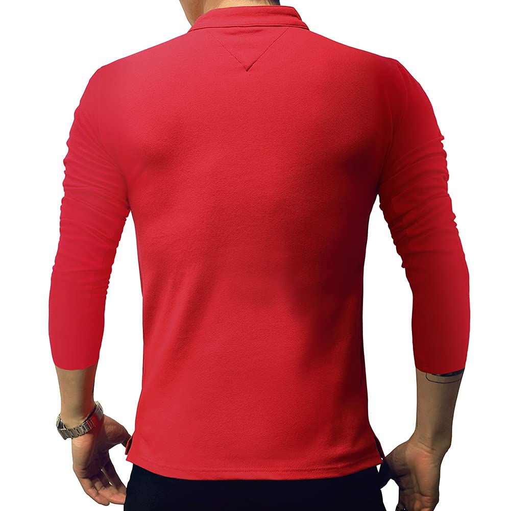 LOGEEYAR Men's Slim Fit Cotton Polo Shirts - Short & Long Sleeve Henley T-Shirts for Casual Wear | Office, Golf, and Everyday Outfits