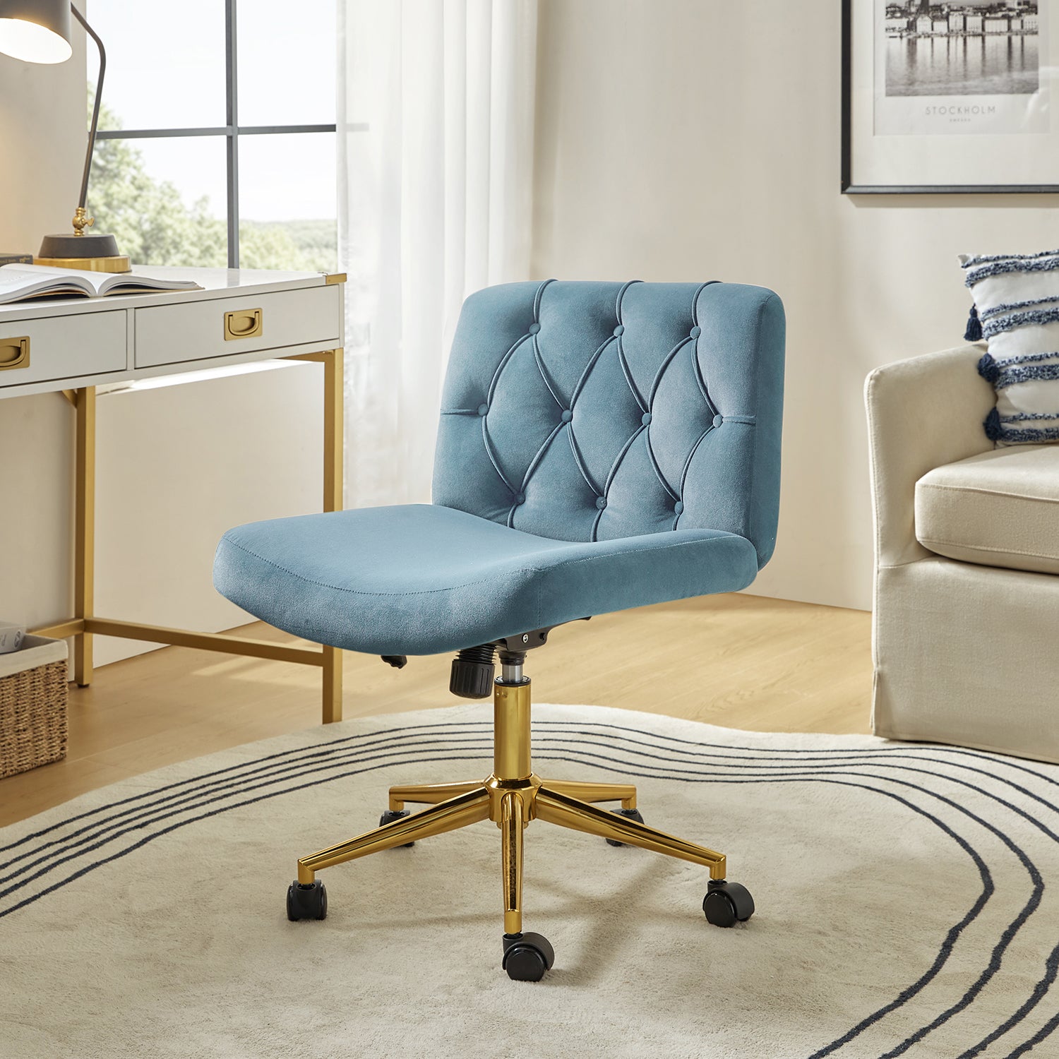 Norm Modern Flannel Adjustable Office Chair - Ergonomic Desk Chair for Home & Office Workspace, Perfect for Long Hours of Sitting