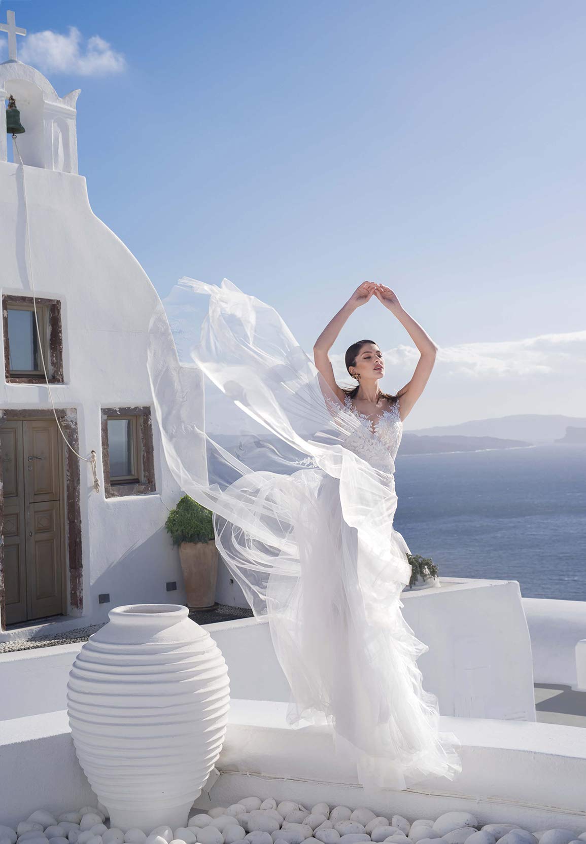 Elegant Ivory Boho Beach Wedding Dress for Women - Simple Long A-Line Lace Bridal Gown | Perfect for Beach Ceremonies, Destination Weddings & Romantic Photos