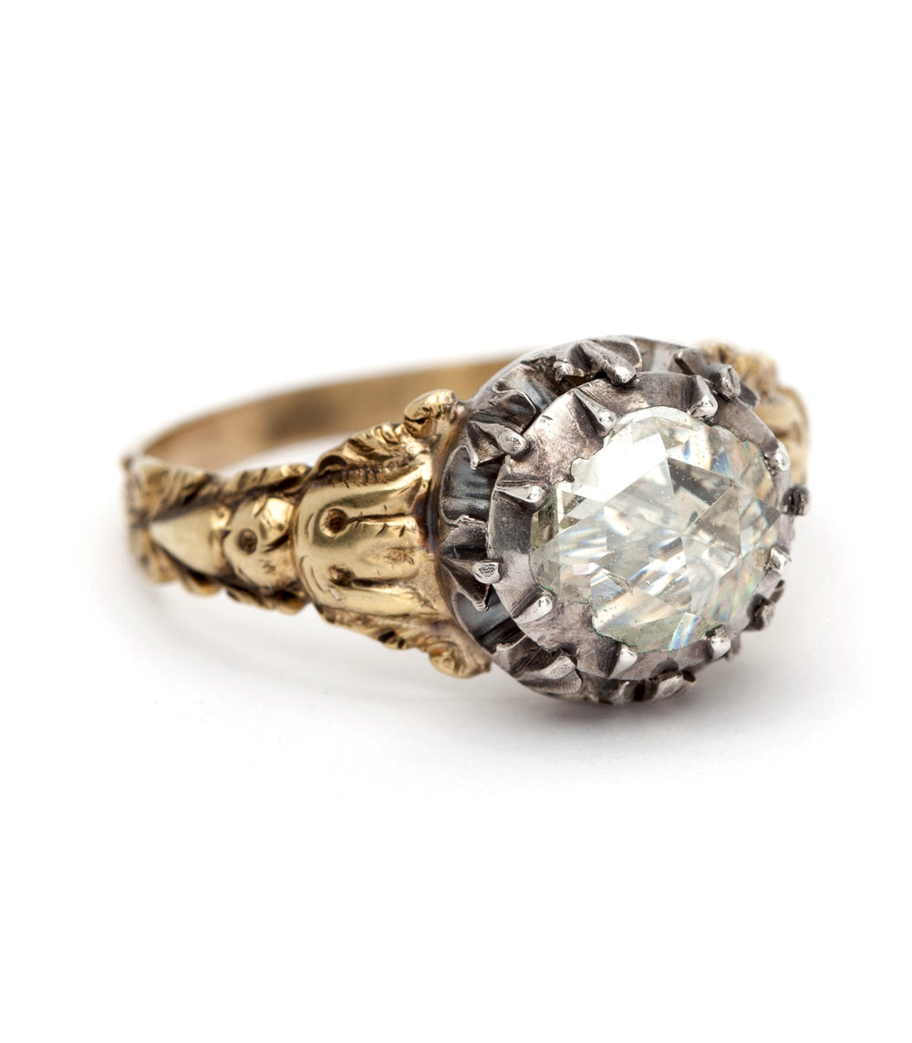 Regal Rose Cut Diamond Ring - Vintage Inspired 14K Gold Engagement Ring for Women - Perfect for Weddings, Anniversaries & Special Occasions