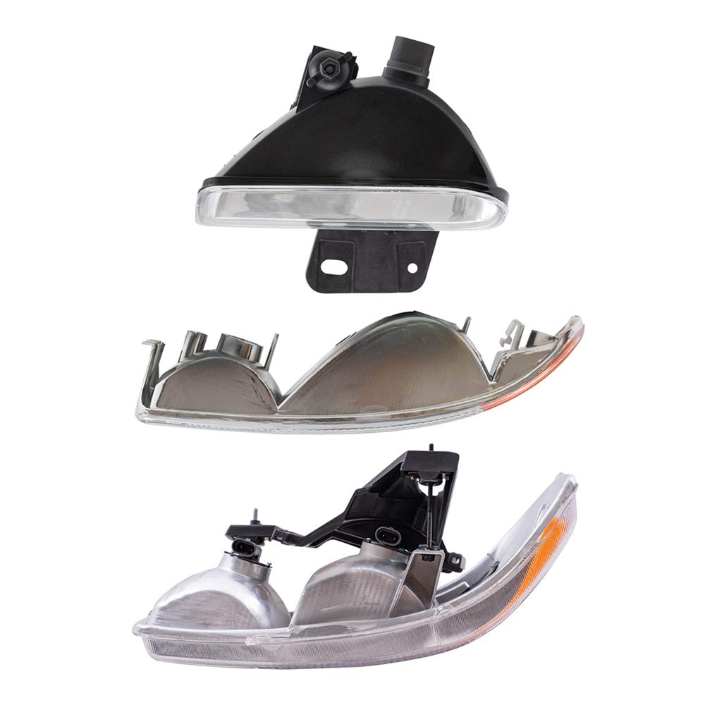 Premium 6-Piece Halogen Headlight Kit with Signal Marker & Fog Lights - Compatible with 1999-2007 GMC Sierra Pickup Truck (Part #10385054, 10385055) - Perfect for Night Driving & Off-Road Adventures