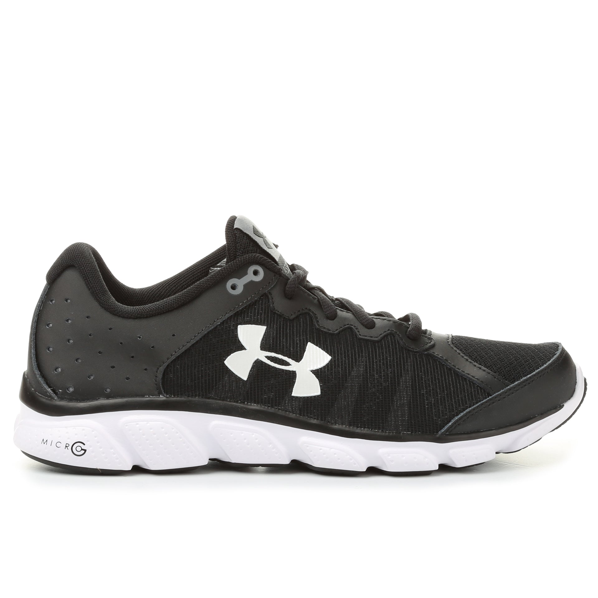 Under Armour Micro G Assert 6 Men's Running Shoes - Black/White/White | Lightweight Athletic Sneakers for Gym, Training & Everyday Wear
