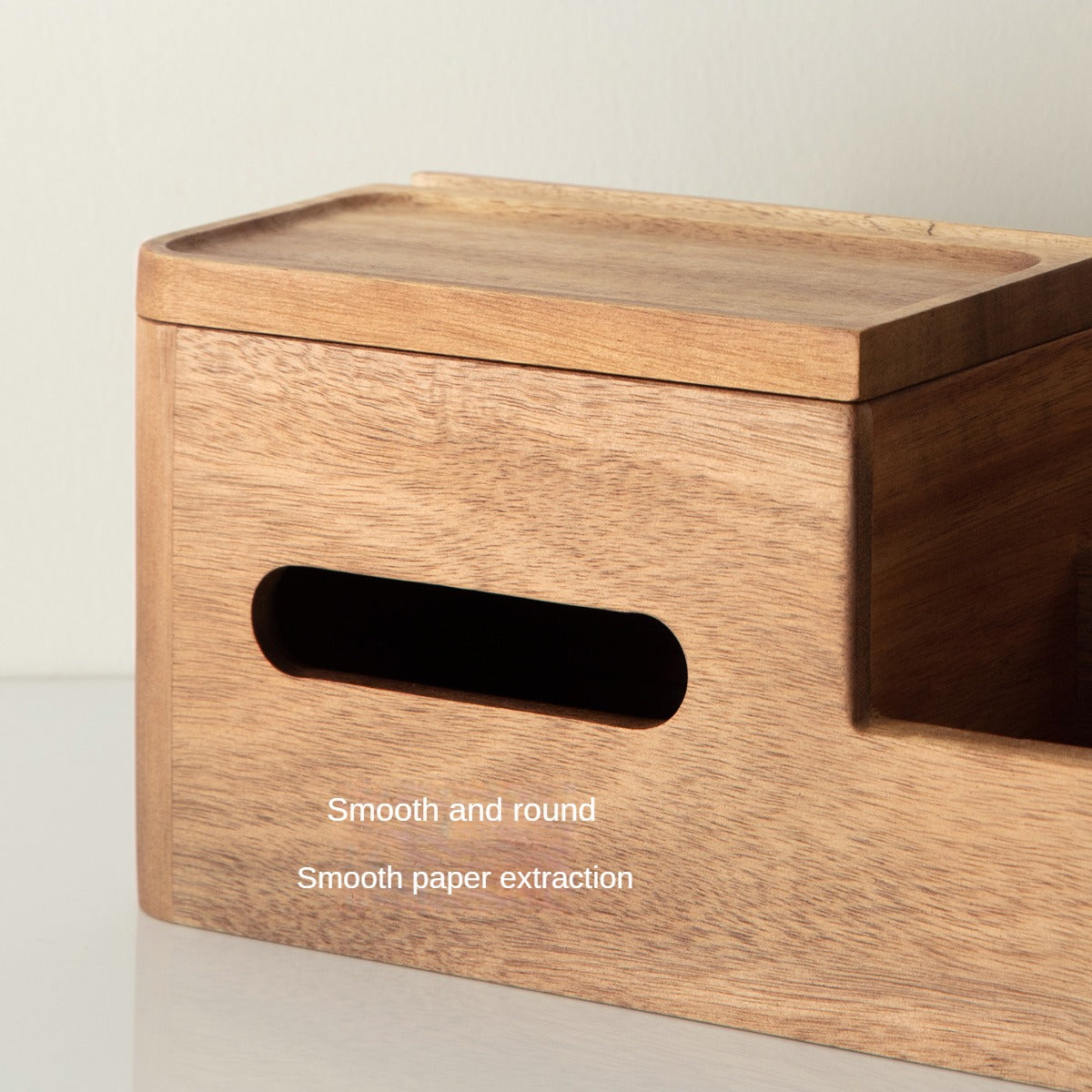 Premium Black Walnut & Acacia Solid Wood Multi-Functional Tissue Box Holder - Handcrafted Home Decor for Living Room, Bedroom & Office