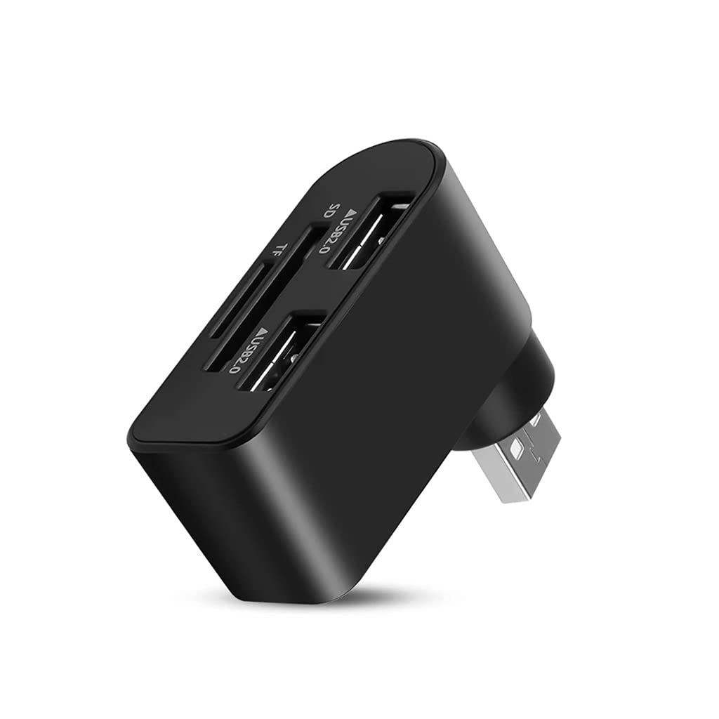 USB 2.0 Hub with SD/TF Card Reader - 4-Port Multi-Function Adapter for Laptop & PC - Perfect for Data Transfer, Charging & File Management in Office/Home/Study Scenarios