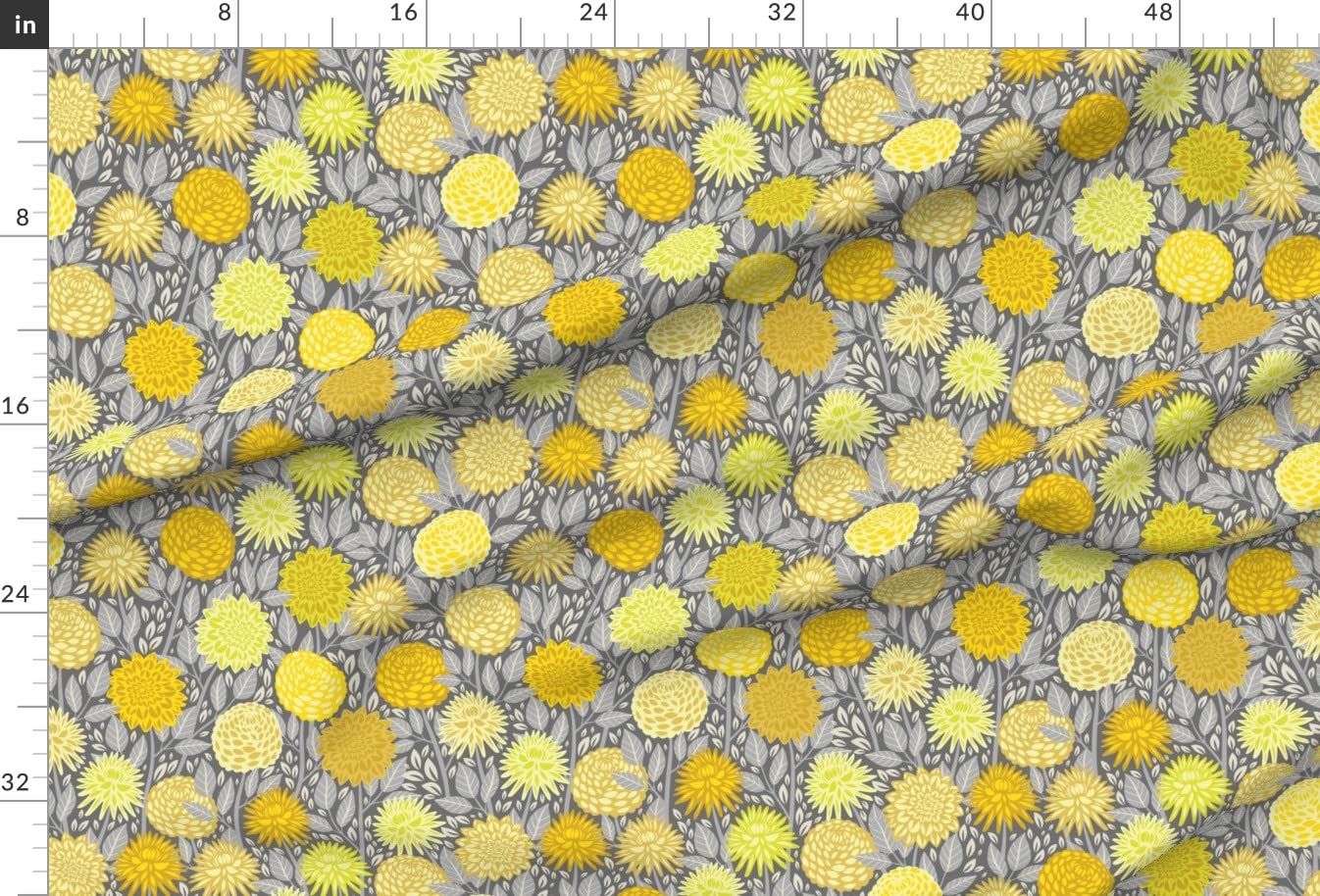 Summer Garden Wildflowers Printed Minky Fabric - Gray & Yellow Modern Floral Design for Baby Blankets, Quilt Backing & Sewing Projects | Soft Plush Fat Quarter for DIY Crafts & Home Decor