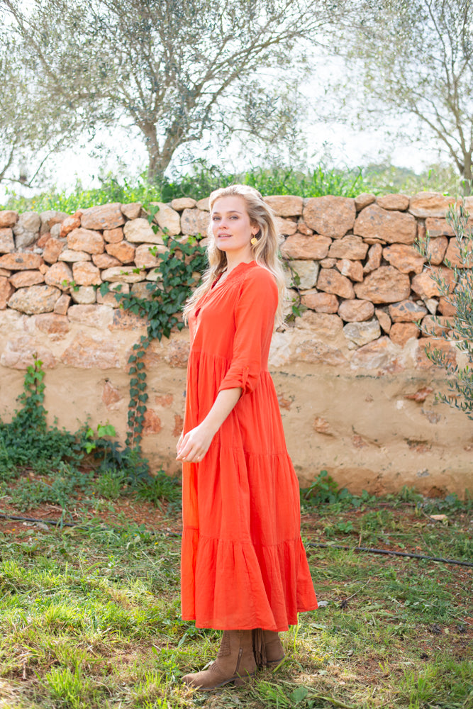 Premium Long Tulsi Dress in Finest Muslin Cotton - Elegant Boho Maxi Dress for Women, Perfect for Summer, Beach, and Casual Outings