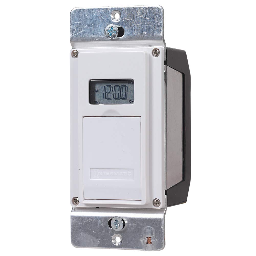 Intermatic EJ600 120 Volt Indoor Digital Astro In-Wall Timer - White, Medium Size | Programmable Light Switch for Home Automation, Energy Savings & Security Lighting Control