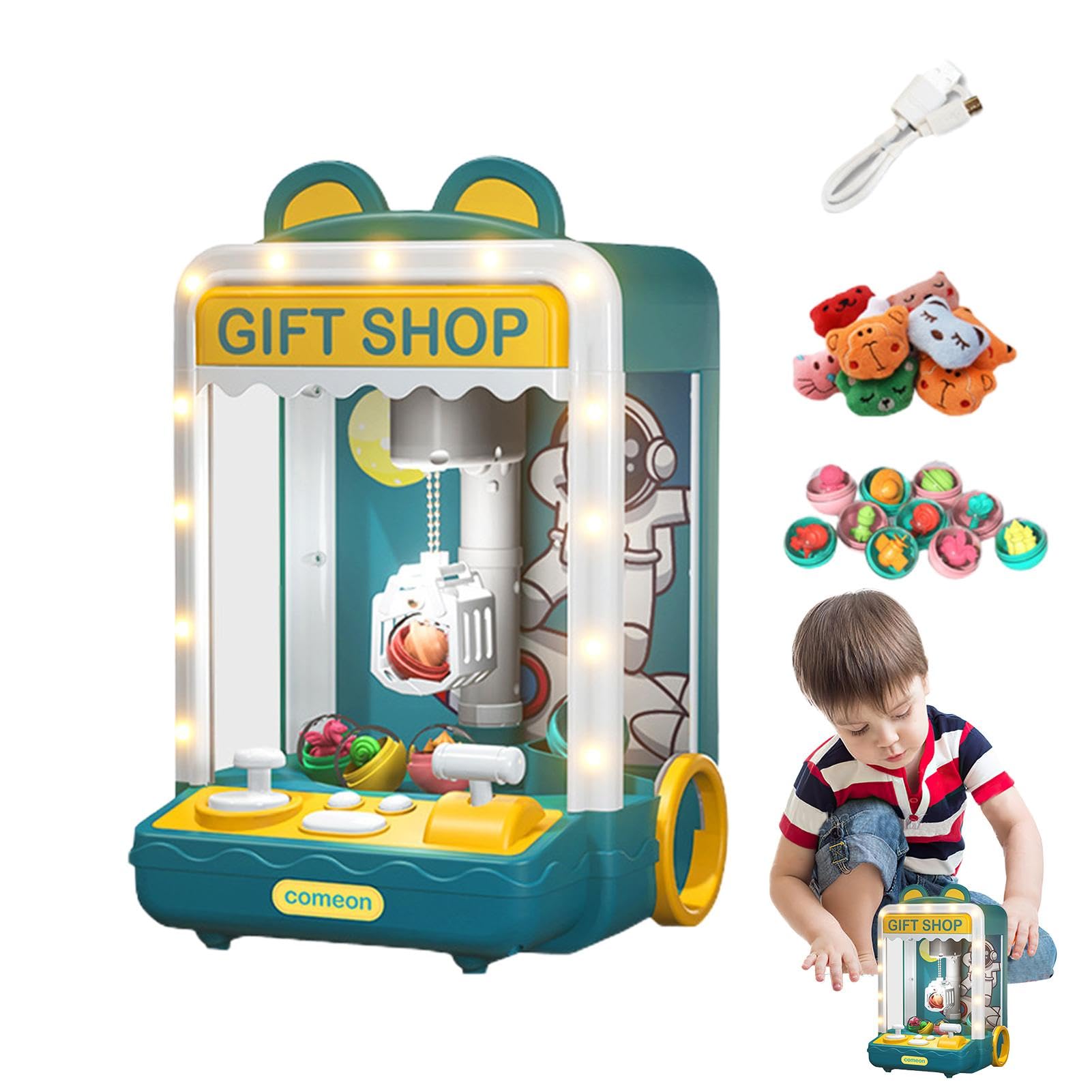 Multifunctional Claw Machine Toy - Easy-to-Use Indoor Arcade Game for Kids, Interactive Candy Grabber with Vending Feature - Perfect for Birthday Parties, Easter & Children's Day Celebrations (Gray)