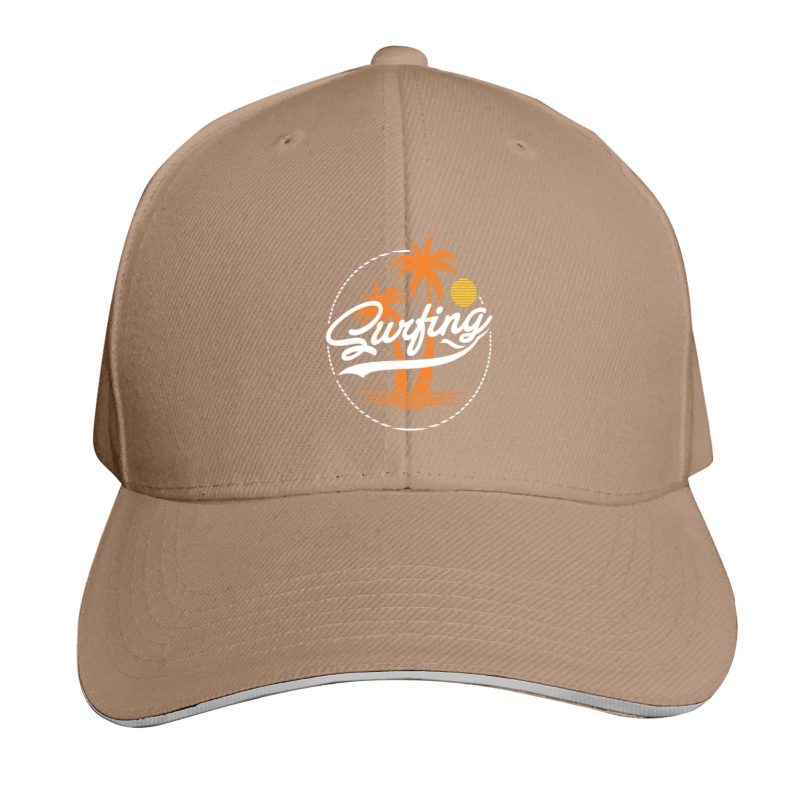 Unisex Beach Sunset Surfing Trucker Baseball Cap - Adjustable Dad Hat for Men & Women - Perfect for Surfing, Beach Outings, and Summer Fashion