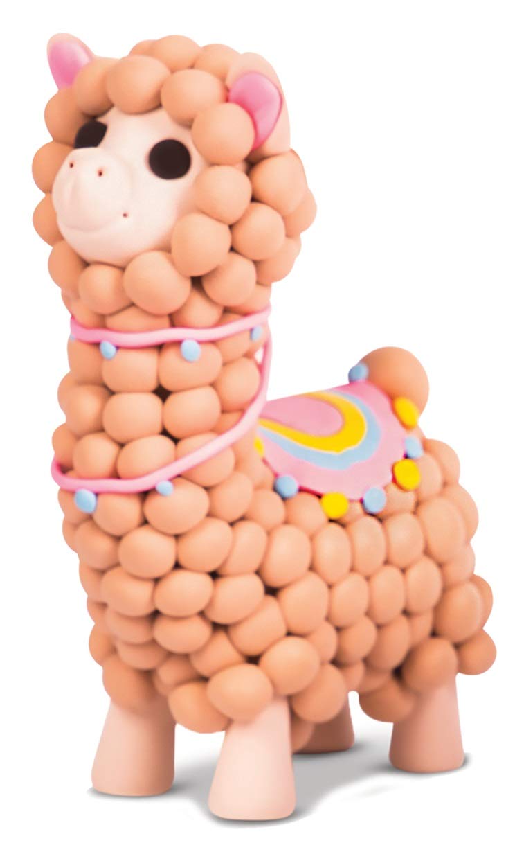 iScream Fizz Creations DIY Mini Happy Llama Modeling Dough Kit - Fun Shaping & Sculpting Set for Kids Arts & Crafts, Birthday Gifts, Classroom Activities