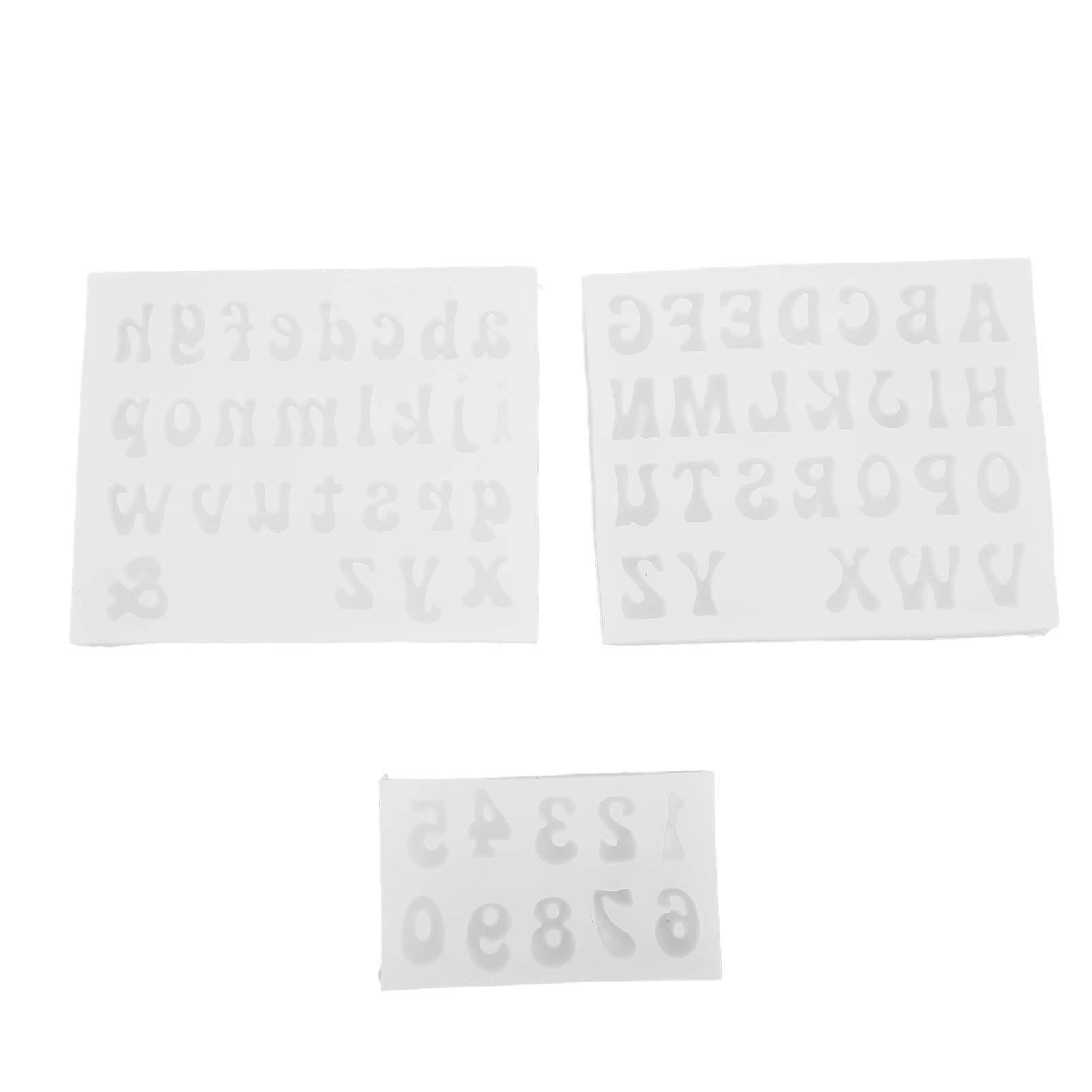 3Pcs Clear Silicone Letter & Number Molds for Baking - Fondant, Chocolate, Candy, Soap & Resin Crafts - Perfect for DIY Desserts, Cupcakes, and Home Decor