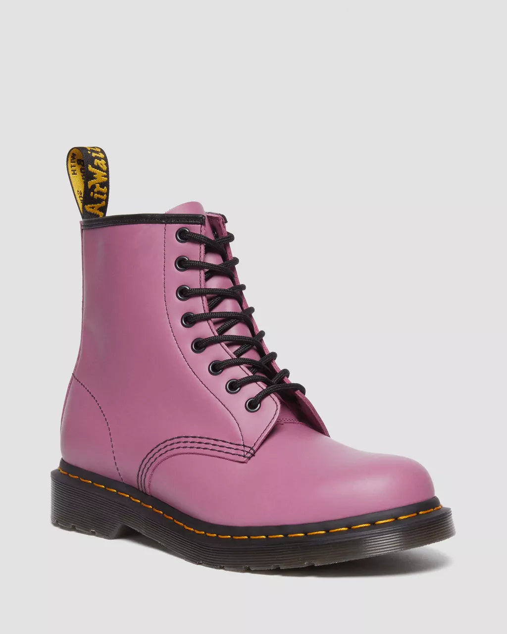 Dr. Martens 1460 Smooth Leather Muted Purple Boots for Women - Classic 8-Eye Combat Boots with Air-Cushioned Sole | Perfect for Punk Fashion, Streetwear & Everyday Wear