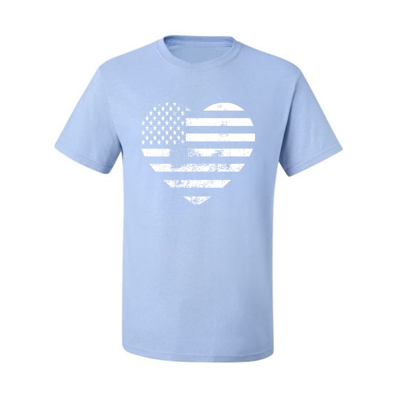 Wild Bobby USA Flag Heart Americana Graphic T-Shirt for Men - Patriotic American Pride Tee - Perfect for 4th of July, Memorial Day & Veterans Day Celebrations
